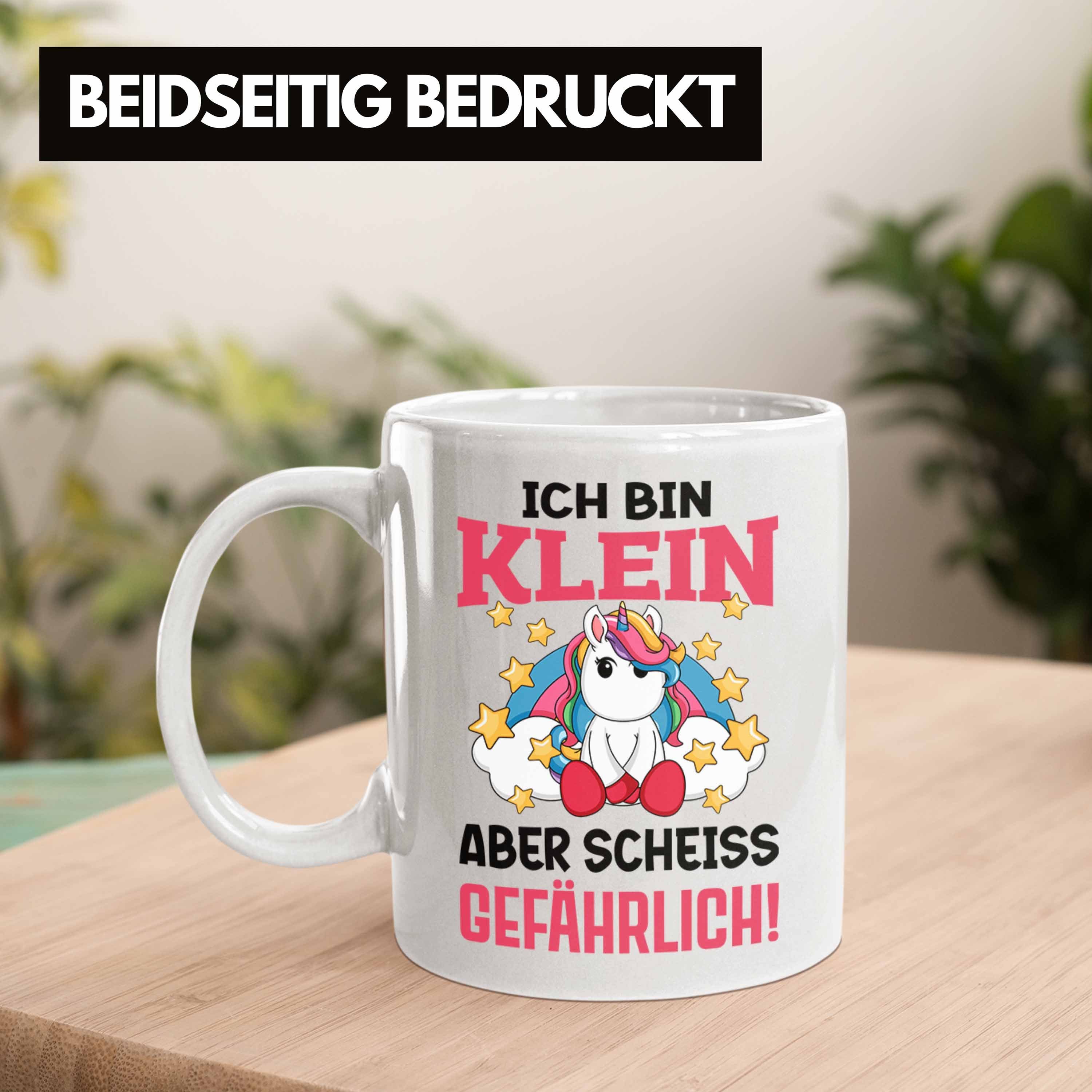 Geschenkidee Gefährlich Aber mit Lustige Tasse Sch Einhorn Einhornfans Weiss Tasse Trendation Spruch Klein - Trendation