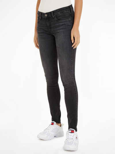 Tommy Jeans Slim-fit-Jeans Skinny Jeans Marken Low Waist Mittlere Leibhöhe mit Ledermarkenlabel