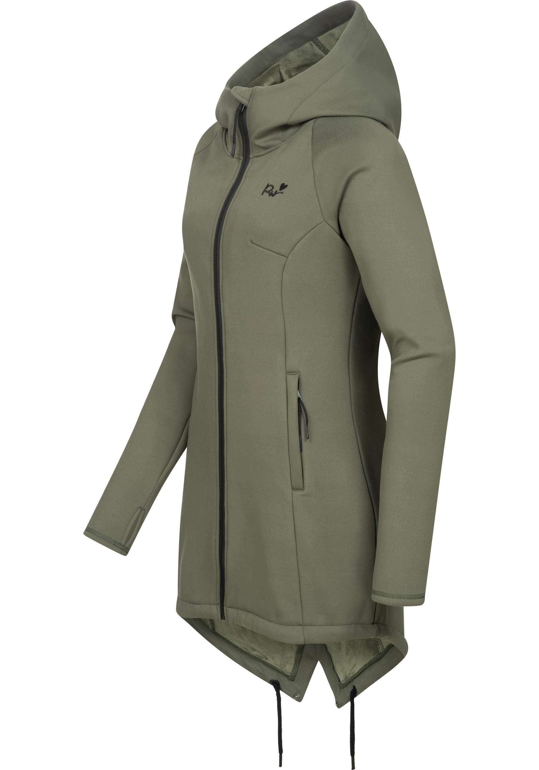 Ragwear Sweatjacke Wingi Sportliche Damen Kapuzenjacke mit kuschelig weichem Innenleben