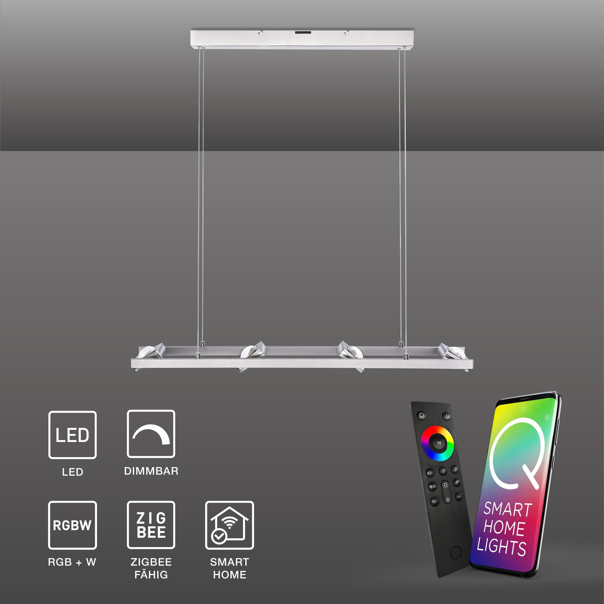 Paul Neuhaus Smarte LED-Leuchte LED Pendellampe Q-FISHEYE Smart Home, Smart Home, RGB+W-Farbregelung, Dimmfunktion, Memoryfunktion, mit Leuchtmittel, Pendelleuchte Works with Alexa, APP Fernbedienung