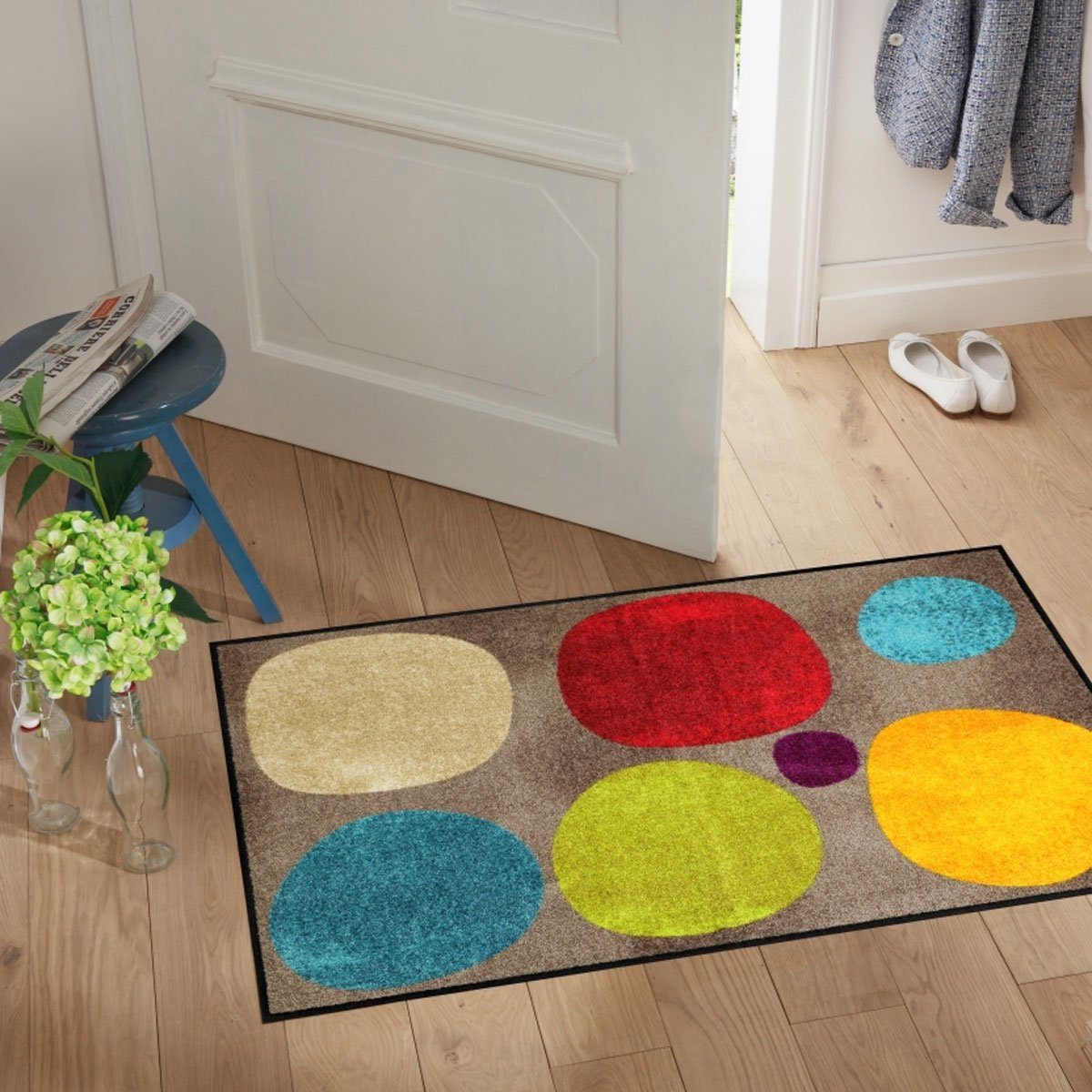 Salonloewe Läufer Fußmatte 75x120 Broken Dots Colourful, Eingangsmatte groß günstig online kaufen