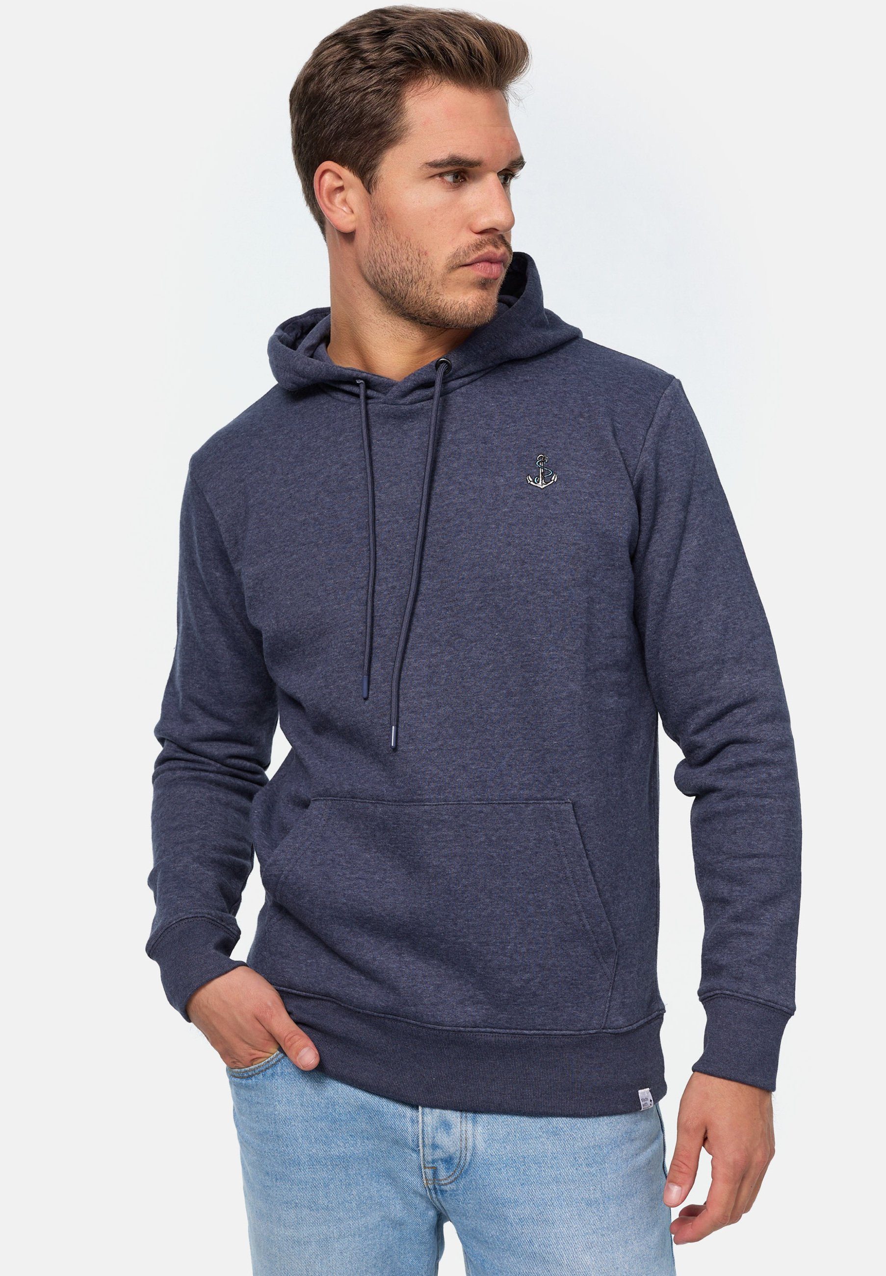 MIKON Hoodie Anker GOTS zertifizierte Bio-Baumwolle Blau