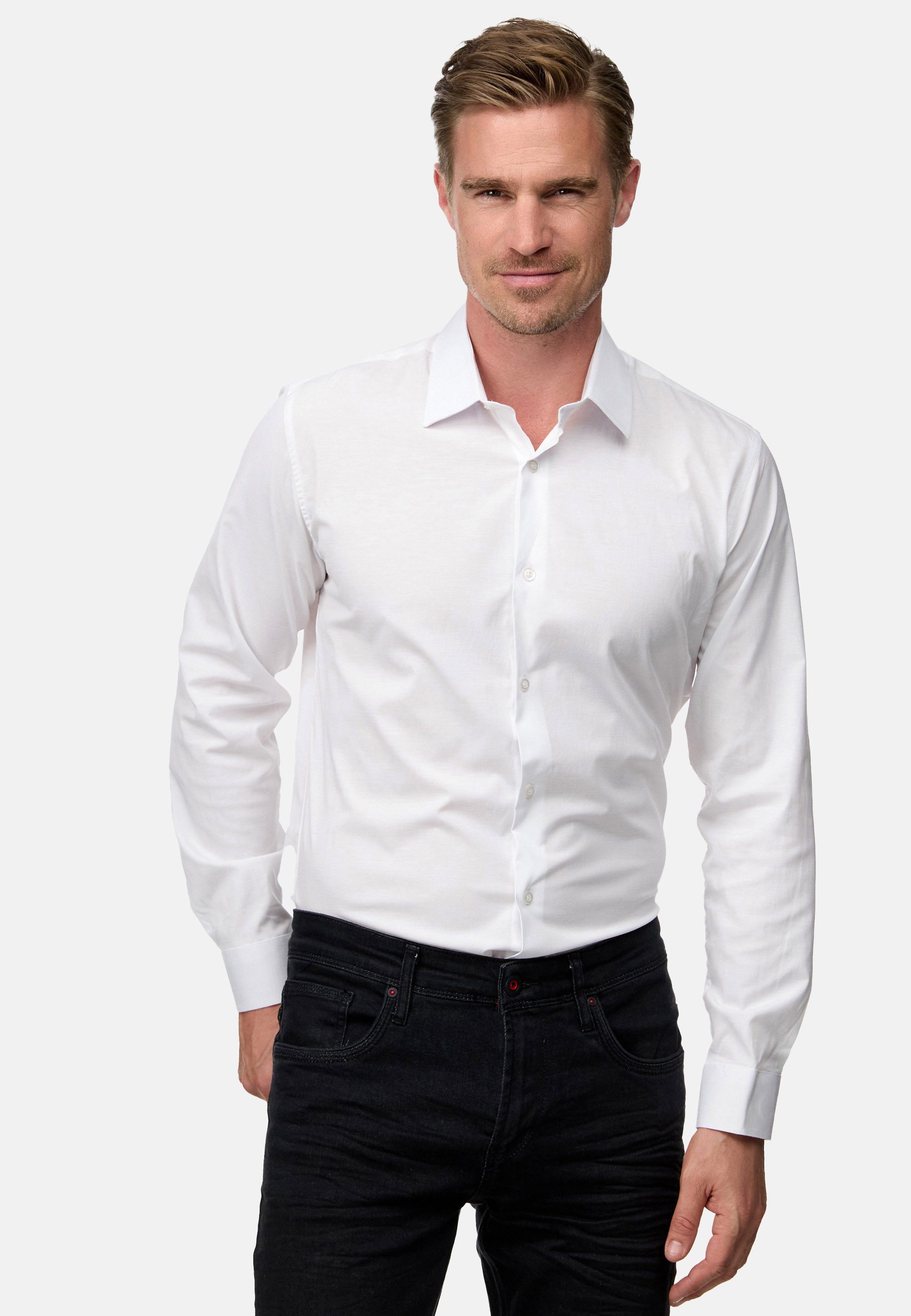 Rusty Neal Langarmhemd Langarm im Slim-Fit geschnitten