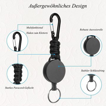 NUODWELL Schlüsselanhänger Schlüsselband Ausziehbar, 3 Stück Einziehbarer Schlüsselanhänger (3-tlg)