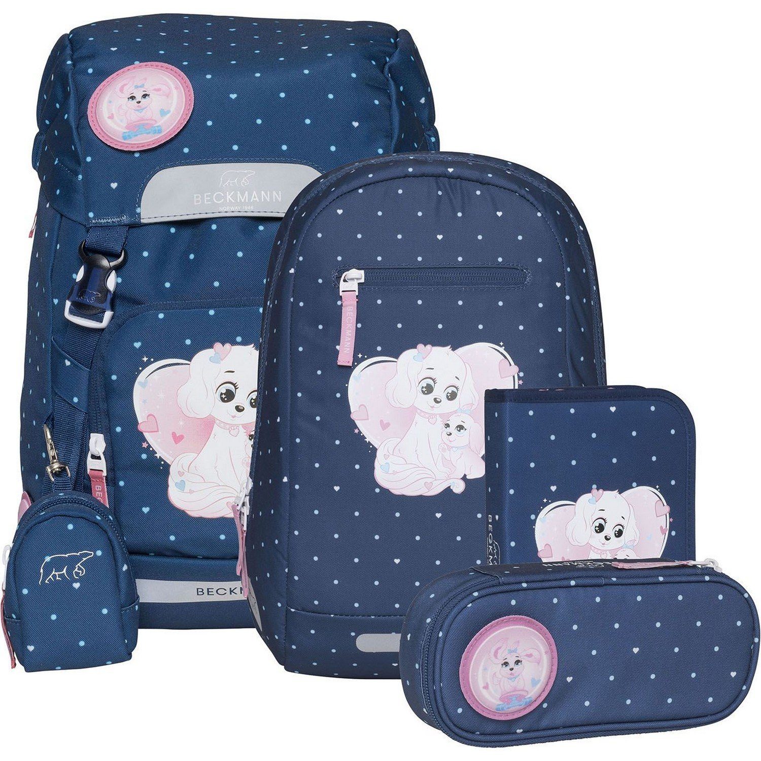 Beckmann Norway Schulranzen Classic 22 - 6-Tlg. Set Pet Friends Blue