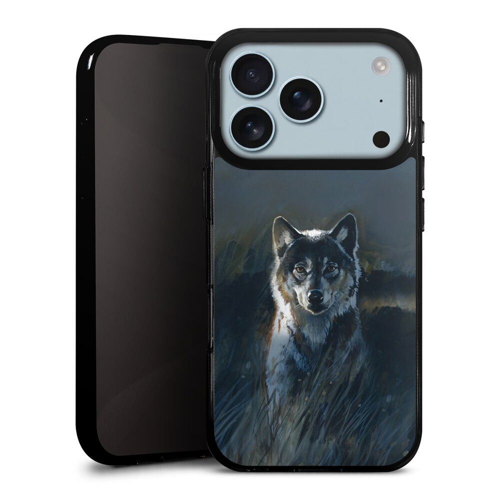 DeinDesign Handyhülle Wolf Natur Malerei Wolf 2, Apple iPhone 17 Pro Silikon Hülle Bumper Case Handy Schutzhülle