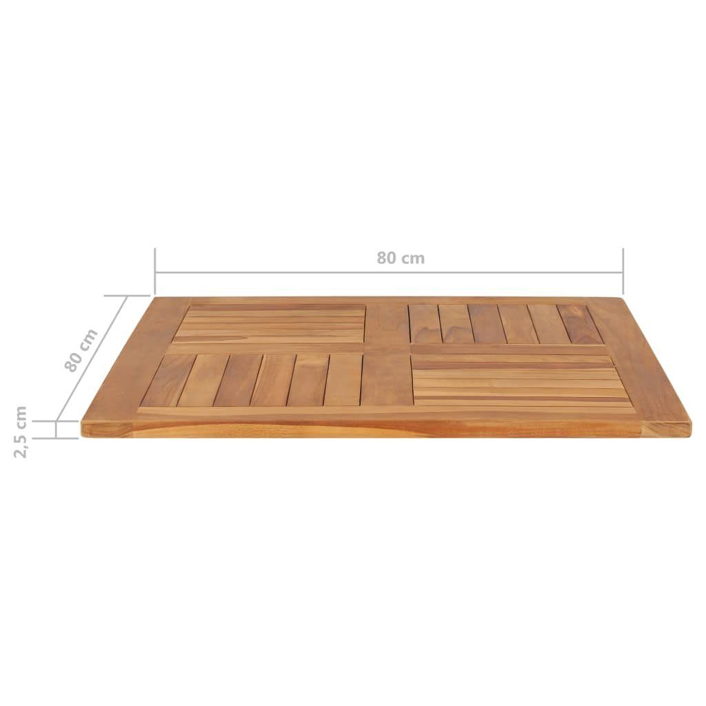 80×80×2,5 St) (1 Massivholz cm furnicato Teak Tischplatte Quadratisch