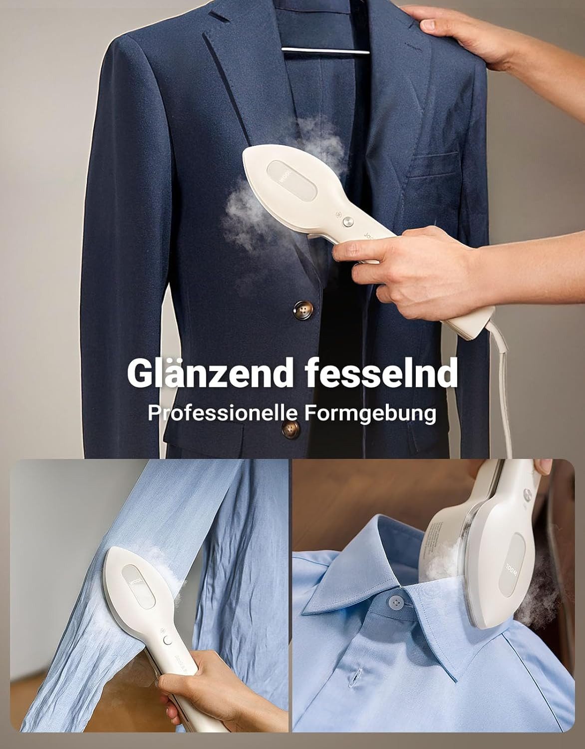 Oneisall Reise-Dampfbügeleisen Beauty 3 in 1 Dampfglätter Bügelpresse, 1000 W, Tragebar