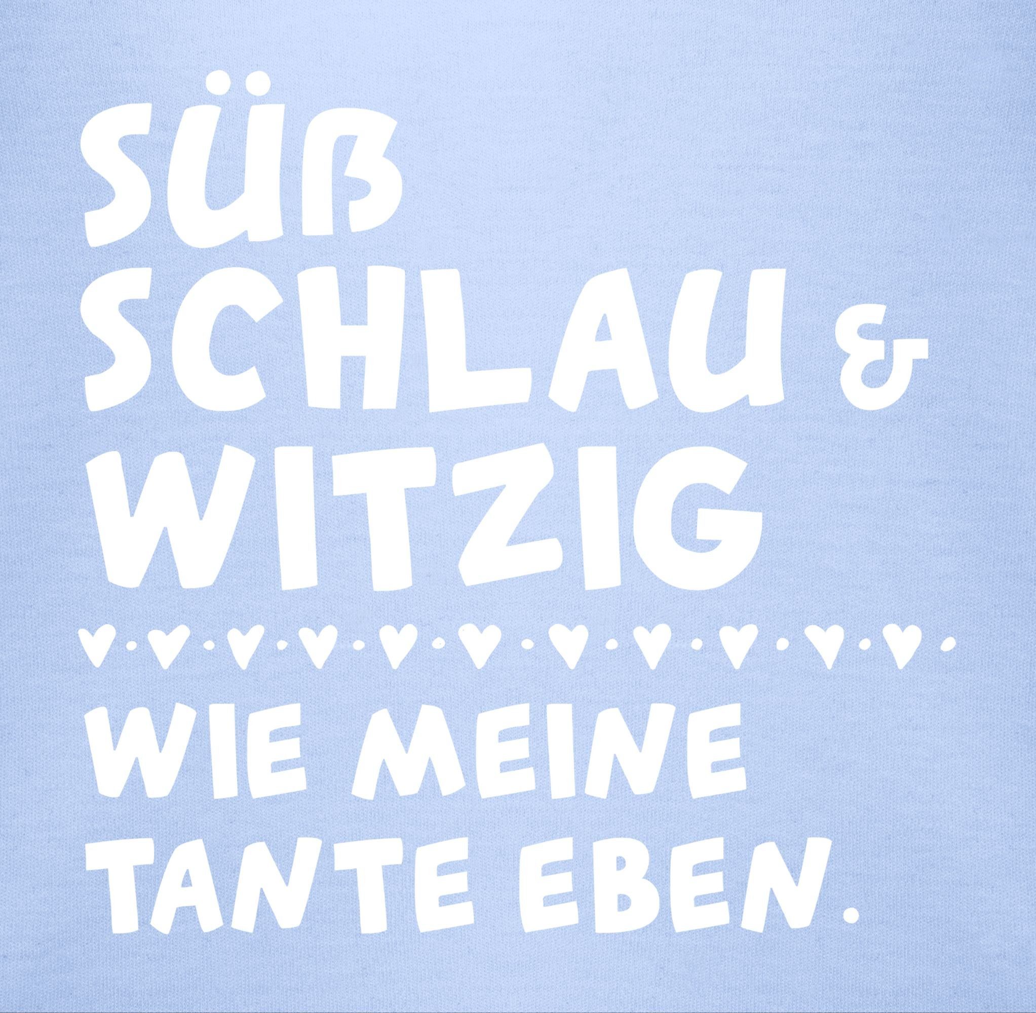 Shirtbody Tante - eben 2 schlau Shirtracer Sprüche Baby wie und Babyblau meine witzig Süß