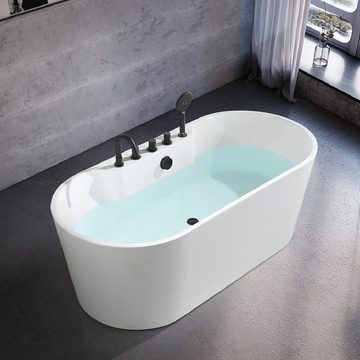 JVmoebel Badewanne Zeitgenössisch Wanne Acryl Badewanne Badezimmer Weiß Standbadewanne, (1-tlg), Made in Europa