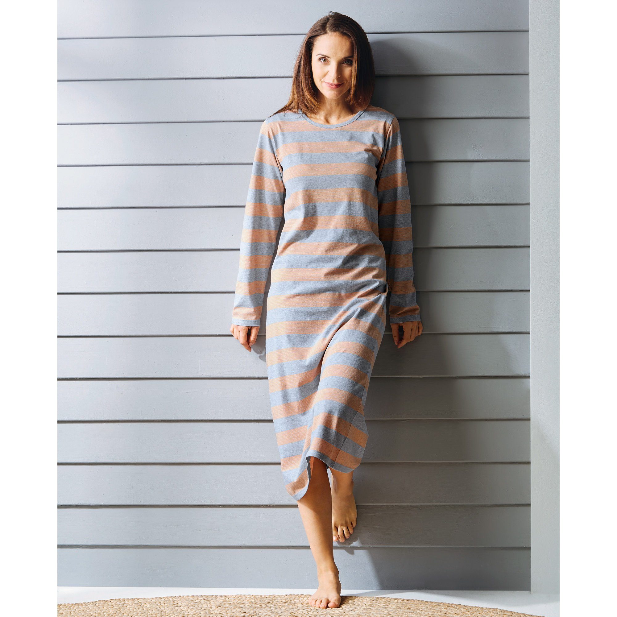 REDBEST Nachthemd Damen-Nachthemd Single-Jersey Streifen günstig online kaufen