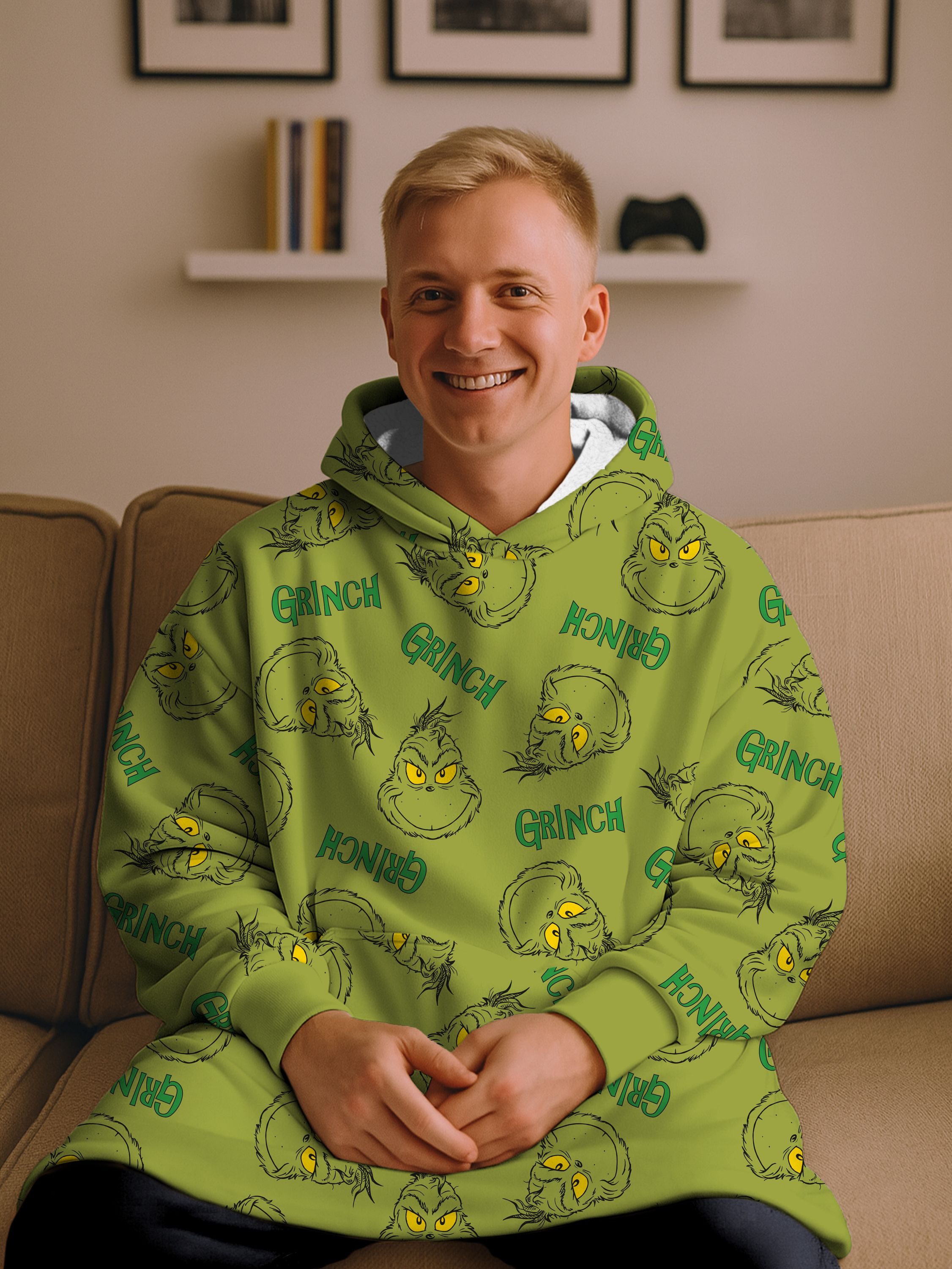 United Labels® Kapuzenpullover Grinch Oversize Cozy Hoodie Übergroße Flausc günstig online kaufen