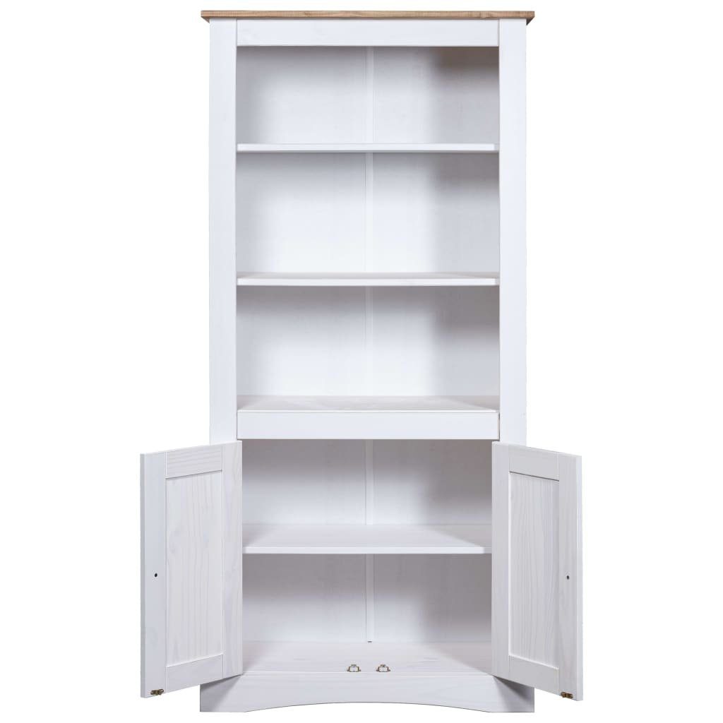 vidaXL Buffet NA Buffet Buffetschrank Mexiko-Stil Kiefernholz Weiß 80x40x170 cm