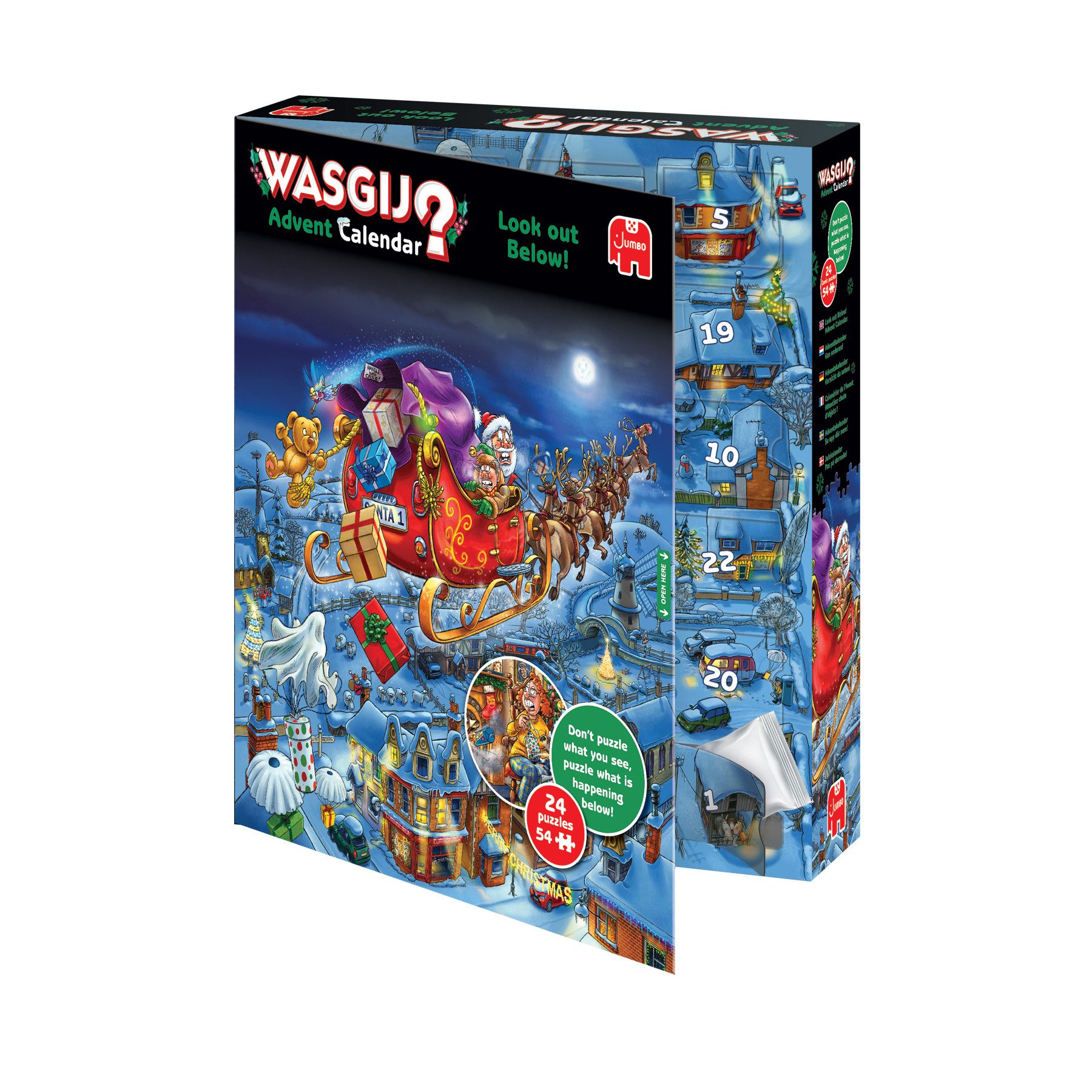 Jumbo Spiele Puzzle Wasgij? Adventskalender Vorsicht da unten!, 54 Puzzlete günstig online kaufen