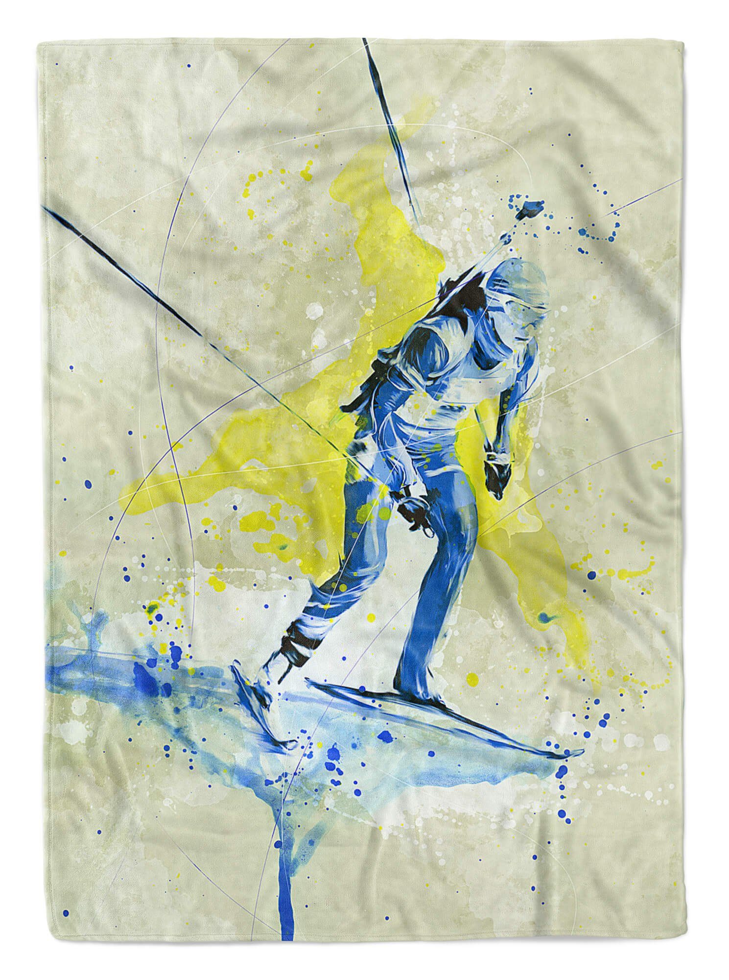 Handtücher SplashArt Sport Handtuch Strandhandtuch Saunatuch Kuscheldecke Kunstvoll Biathlon V Sport, Baumwolle-Polyester-Mix (1-St), Handtuch