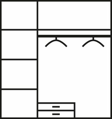 Schlafkontor Kleiderschrank Karl in 2 Breiten, mit zusätzlichen Einlegeböden