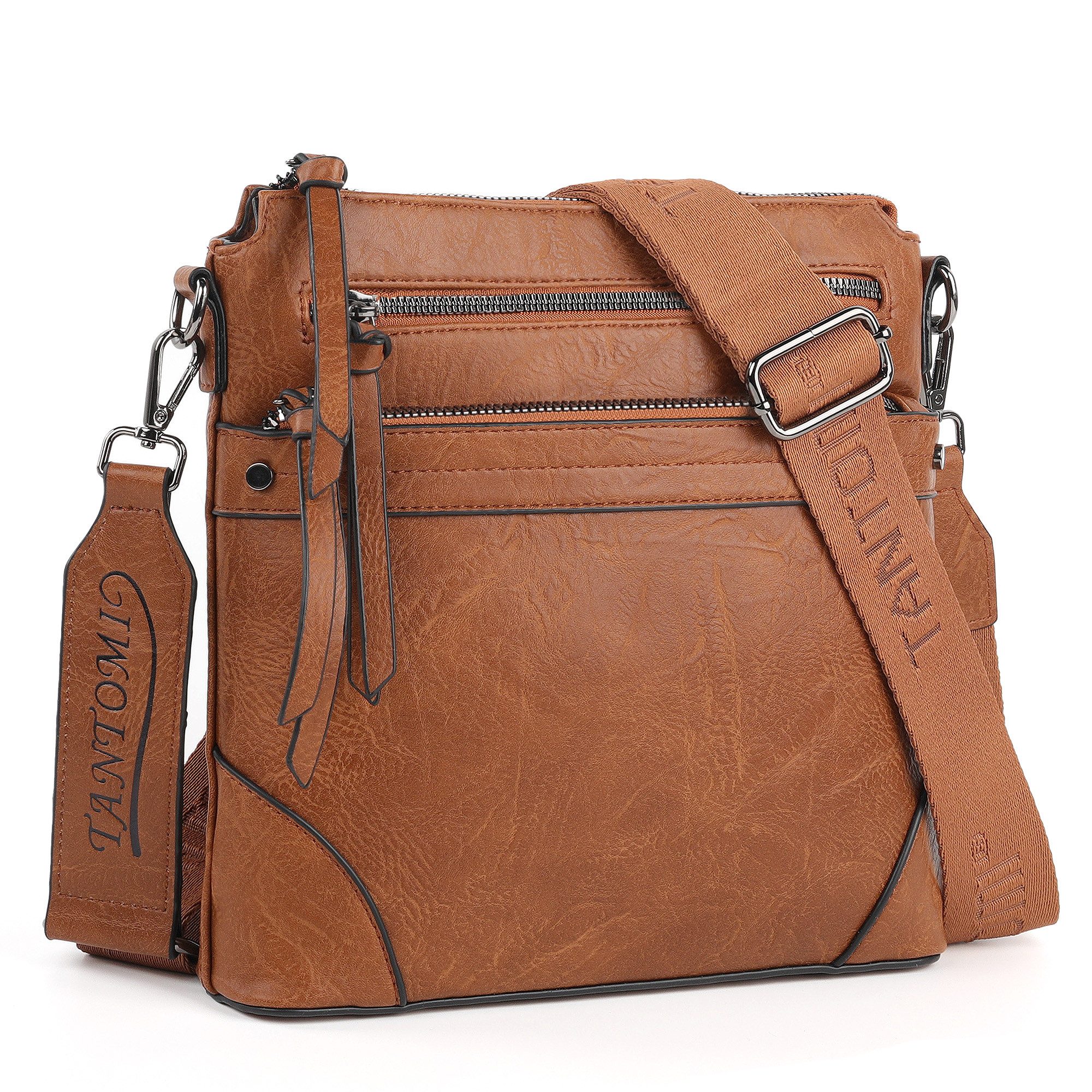 TANTOMI Schultertasche Mittelgroß Umhängetasche Damen mit RFID-Kartenfächern, Crossbody Bag Damen für Pendler und Reisen mit Abnehmbarem Riemen