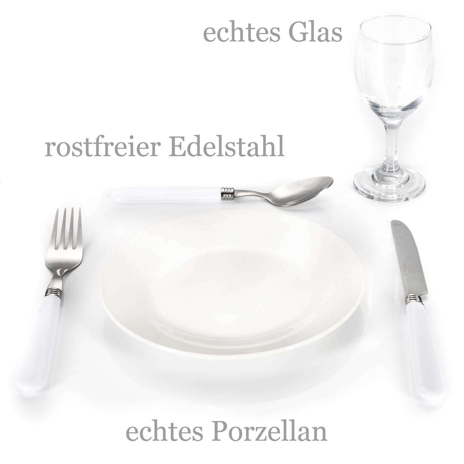 Goods+Gadgets Picknickkorb Weidenkorb (Picknick Geschirr, Besteck, Personen für Korkenzieher), 4 Gläsern