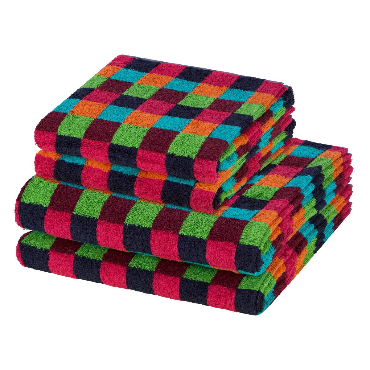 Cawö Handtuch Set Lifestyle, Walkfrottee (Spar-Set, 4-St), 2 X Handtuch 2 X Duschtuch im Set - Baumwolle - Saugstark