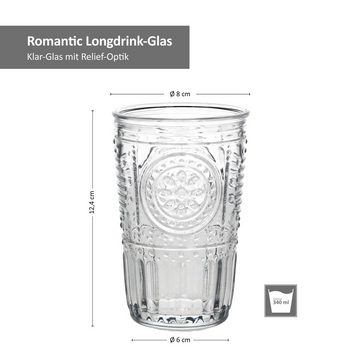 Bormioli Rocco Glas 6er Set Romantic Longdrink-Glas klar 340ml, Glas