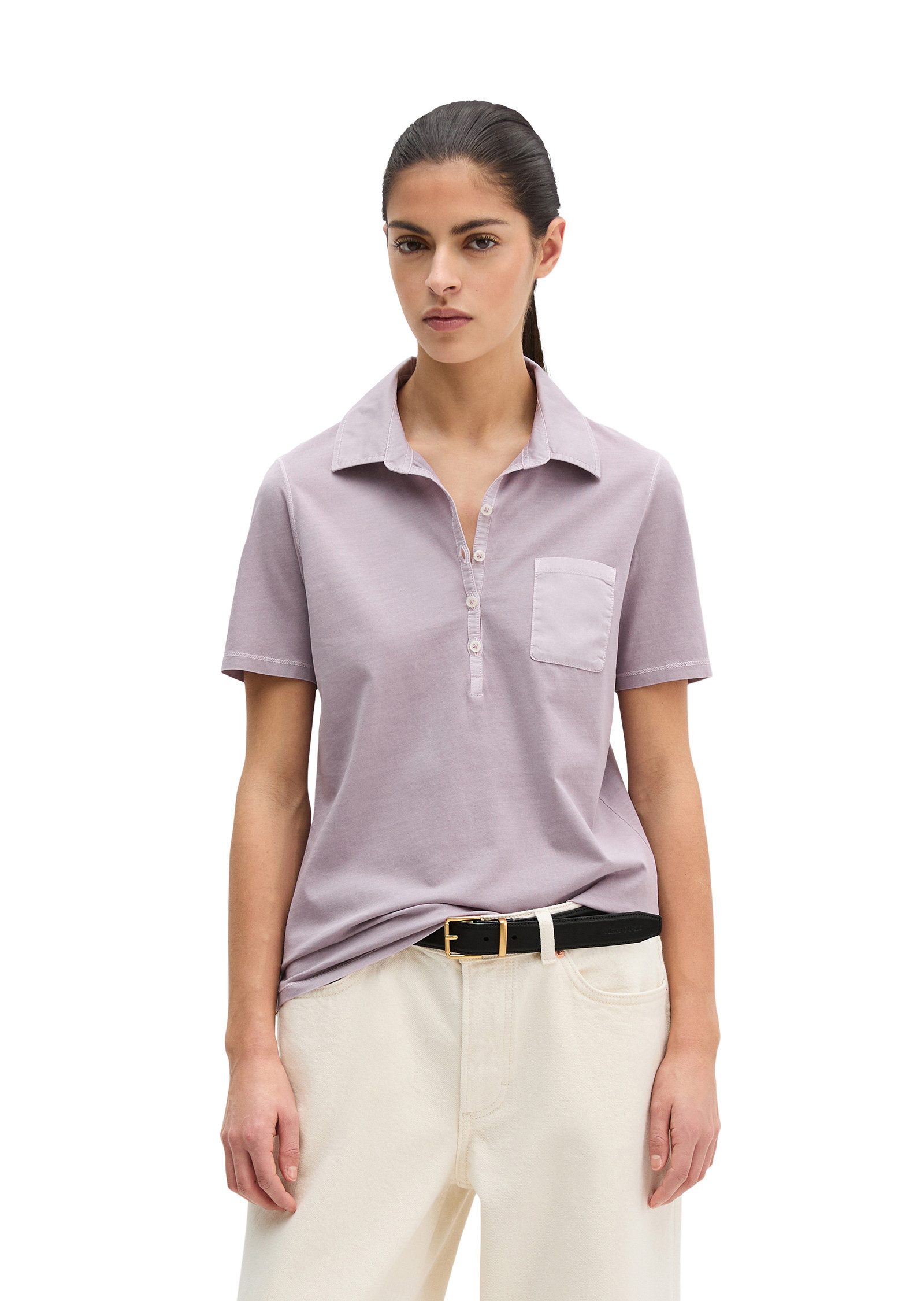 Marc O'Polo Poloshirt mit Material-Mix-Details