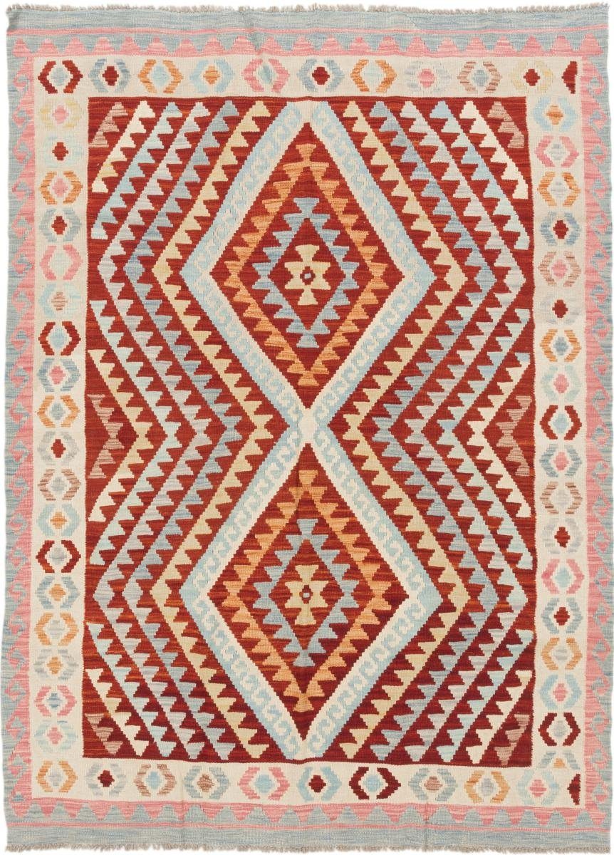 Orientteppich Kelim Afghan 156x198 Handgewebter Orientteppich, Nain Trading, rechteckig, Höhe: 3 mm
