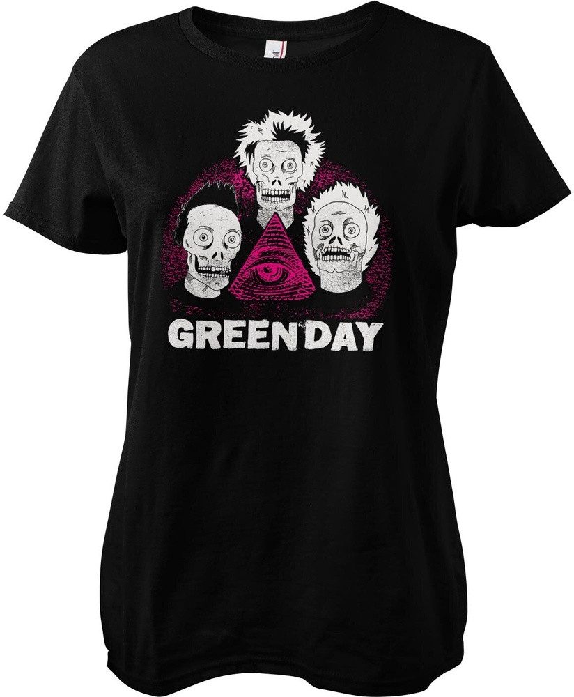 Green Day T-Shirt Skulls Girly Tee