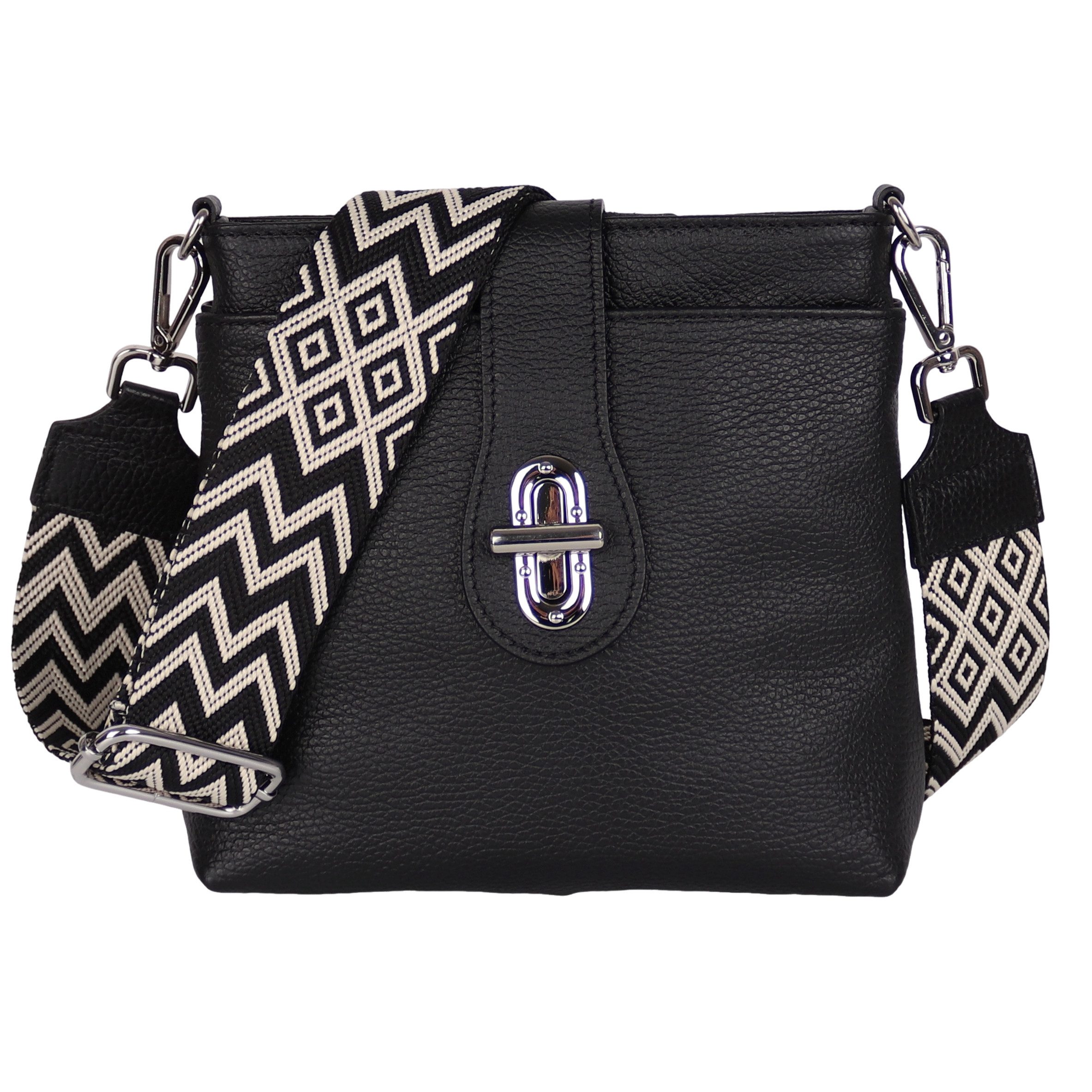 MIRROSI Umhängetasche Damen Crossbody Bag, Echtleder Made In Italy, (22x22x8cm) aus Wildleder