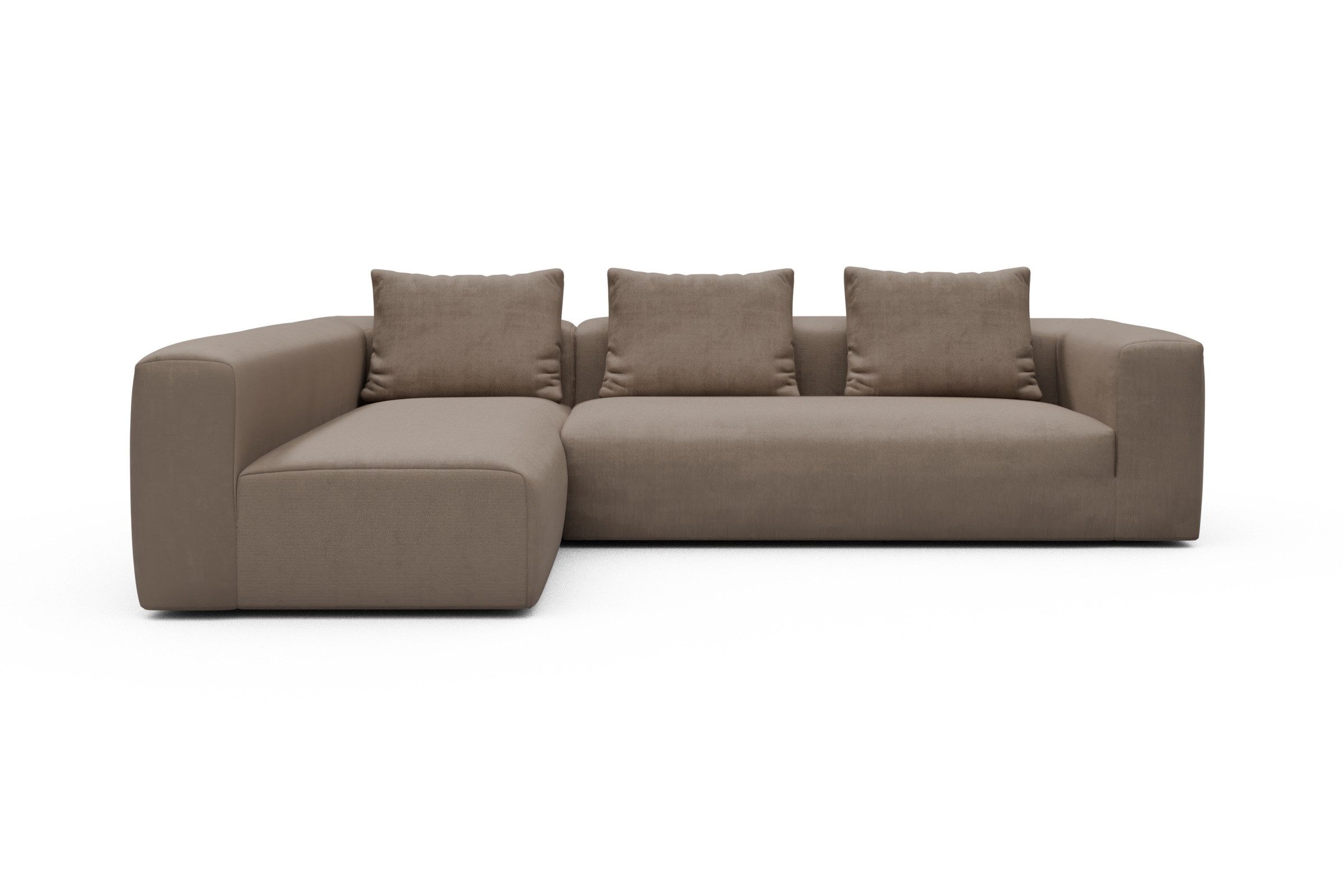 moebelfaktor Ecksofa Fred 2x 2,5-Sitzer links offen, Modular, tief, komfortabel, breite Armlehnen