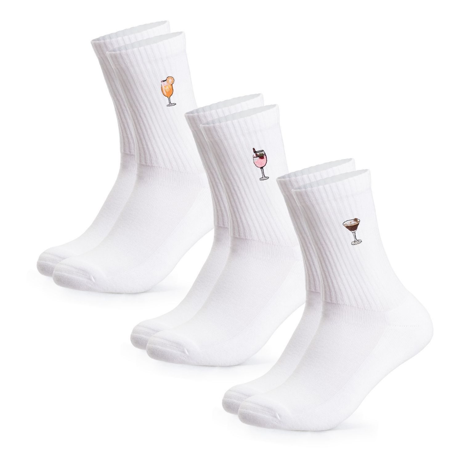 OCCULTO Basicsocken Damen & Herren Motiv Tennissocken 3er Pack (Modell: Robin) (3-Paar)