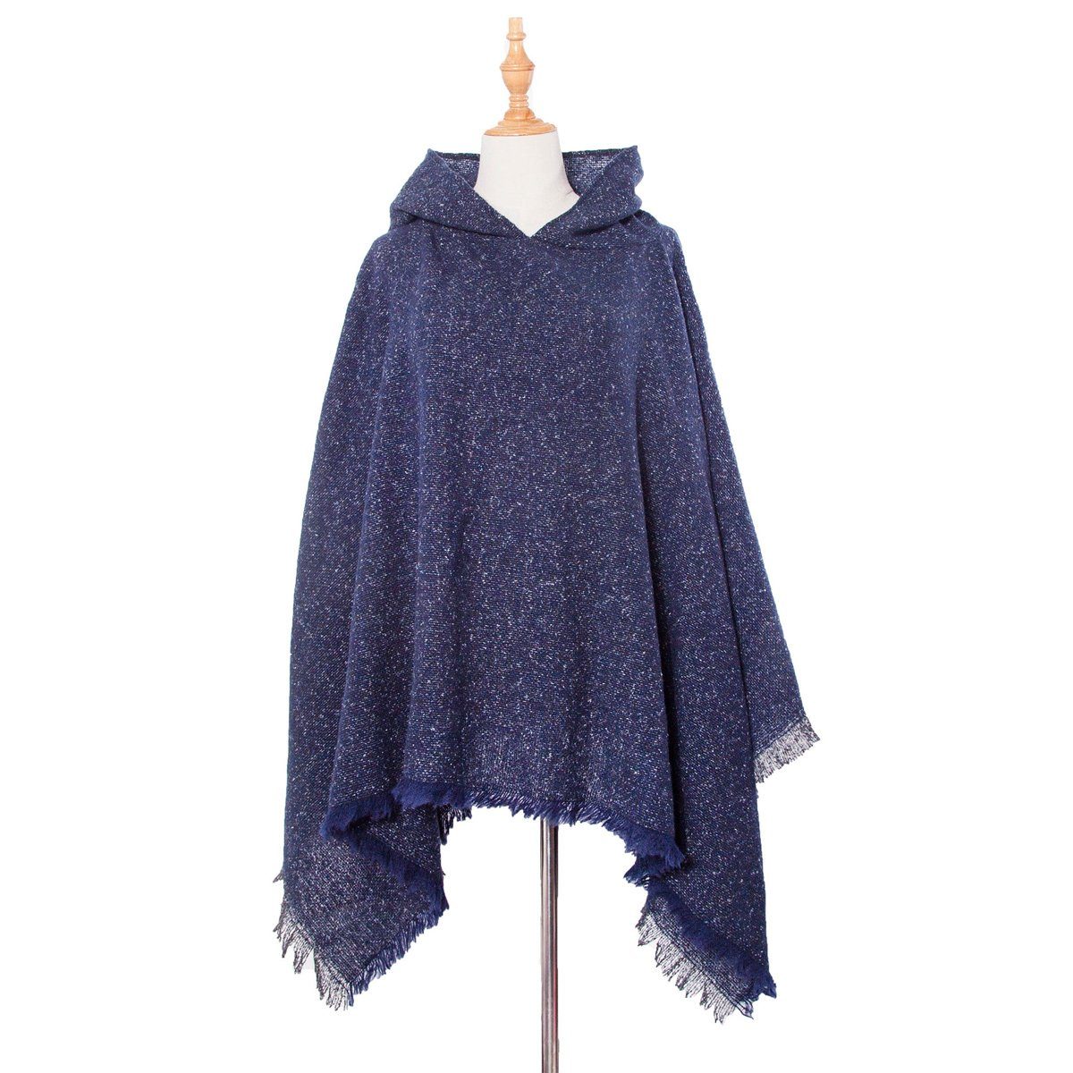Jormftte Modeschal Damen Schultertuch Groß Winter Warme Schal mit Fransen,für Frauen marineblau