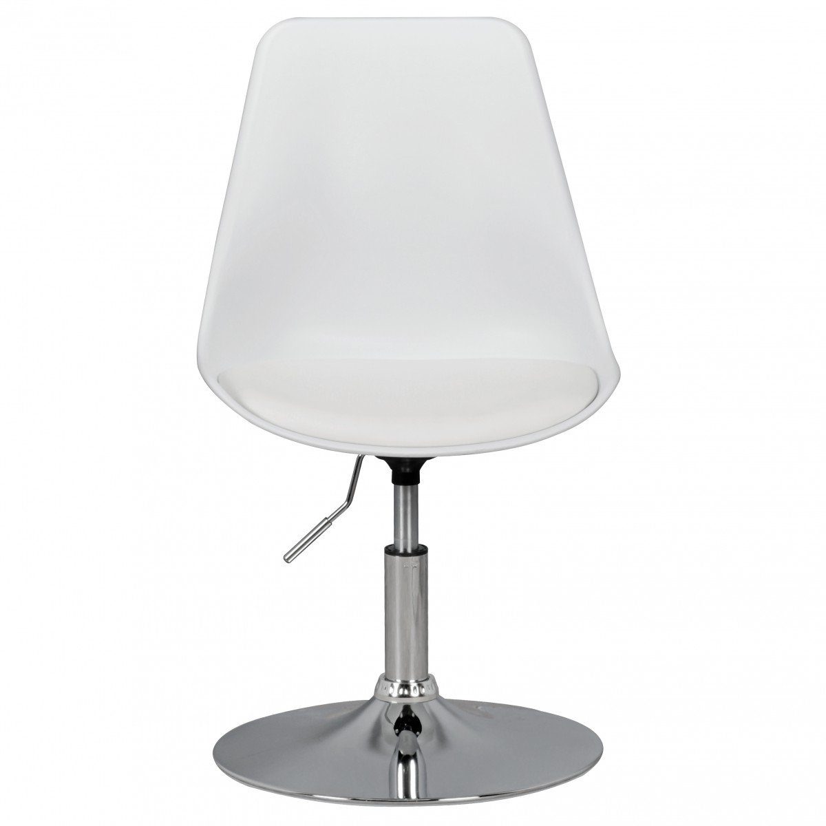 KADIMA Bequemer Trompetenstuhl Besucherstuhl Büro-Stuhl - Kunstlederbezug DESIGN Weiß | mit Weiß