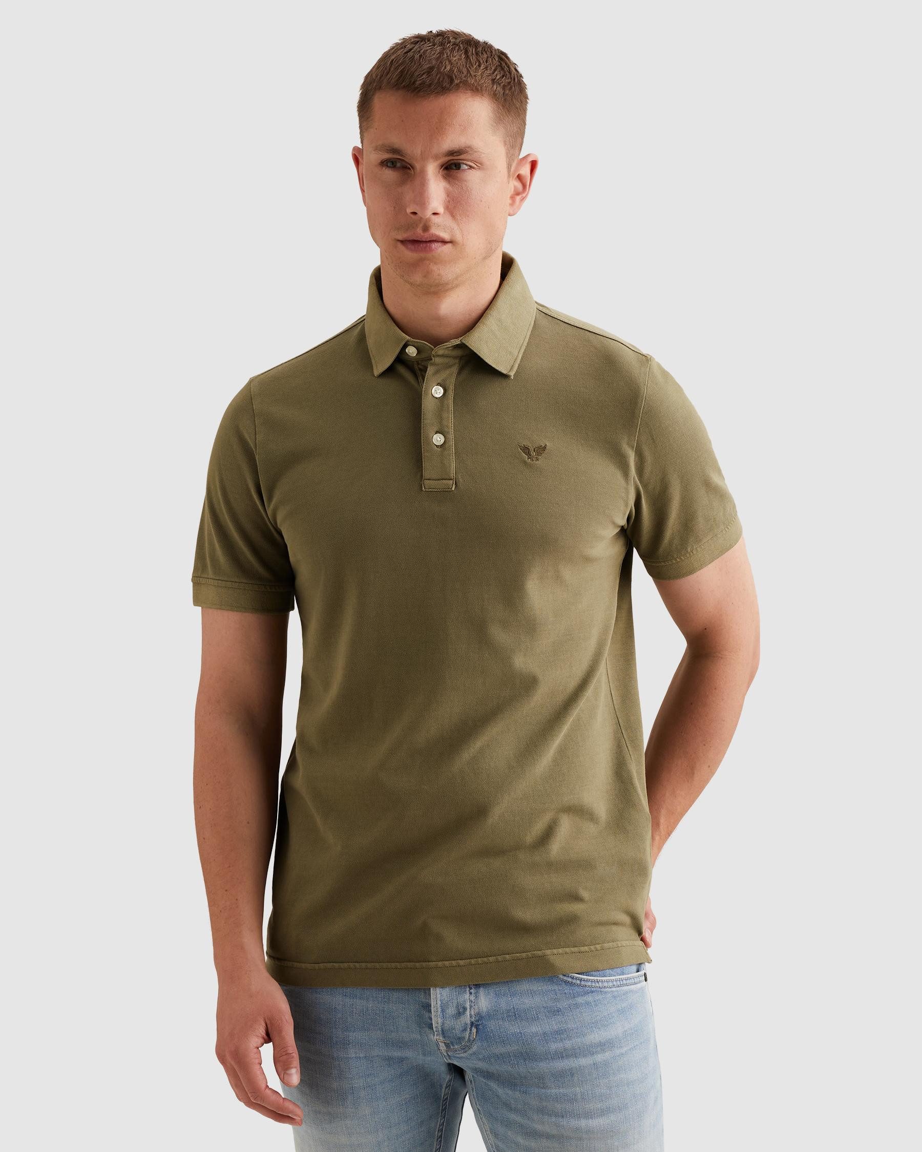 PME LEGEND Short sleeve polo pique garment dyed Piqué aus trageangenehmer Baumwolle
