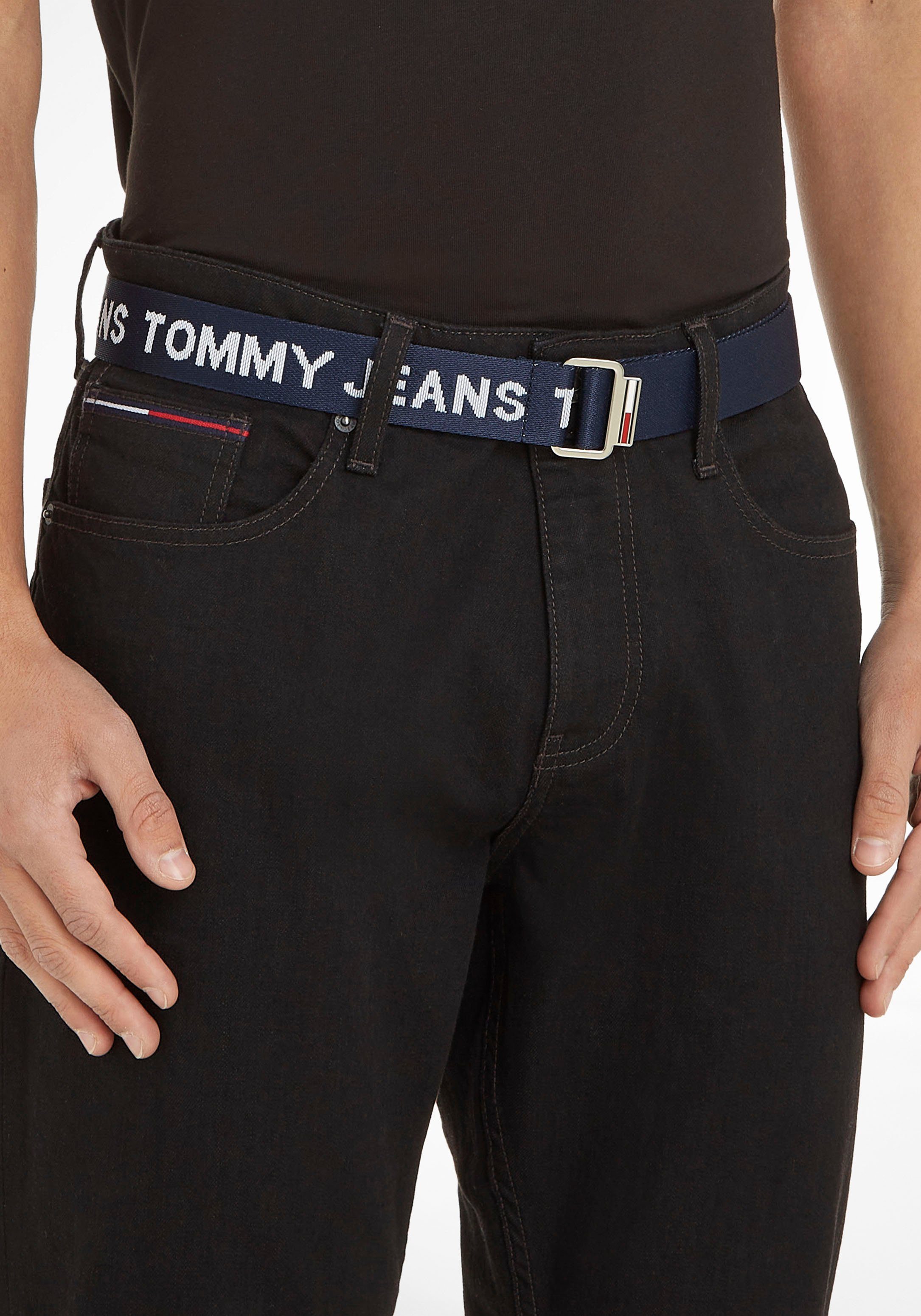 Tommy Jeans Tommy Stoffgürtel Baxter Schriftzug Jeans mit TJM durchgängigem
