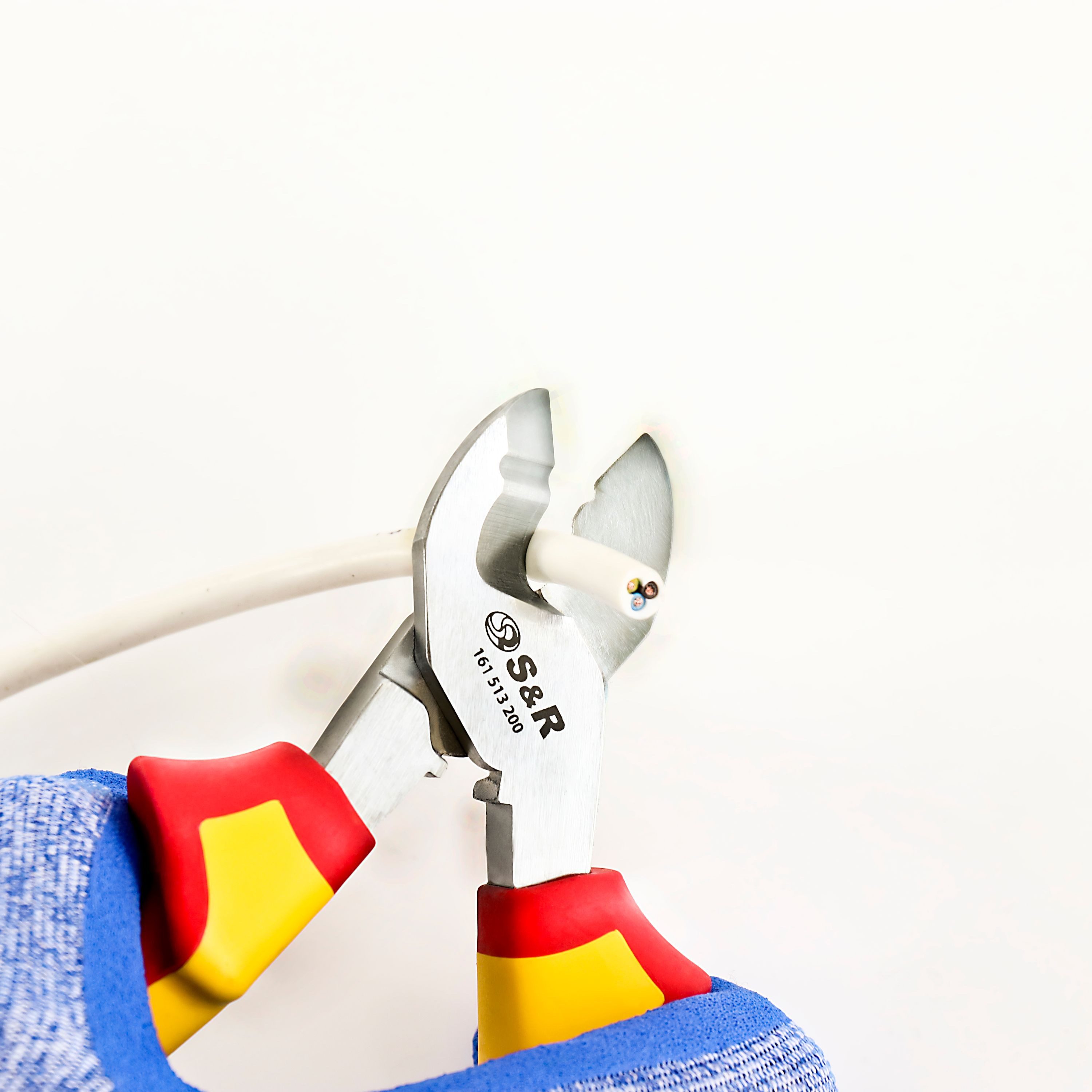 S&R Seitenschneider Kabelschere VDE geprüft bis 1000V, 200 mm, hochwertiger 70C Stahl, 1-tlg., Härte 66 HRC, Profi Kabelschneider für Elektriker, Montage, Werkstatt