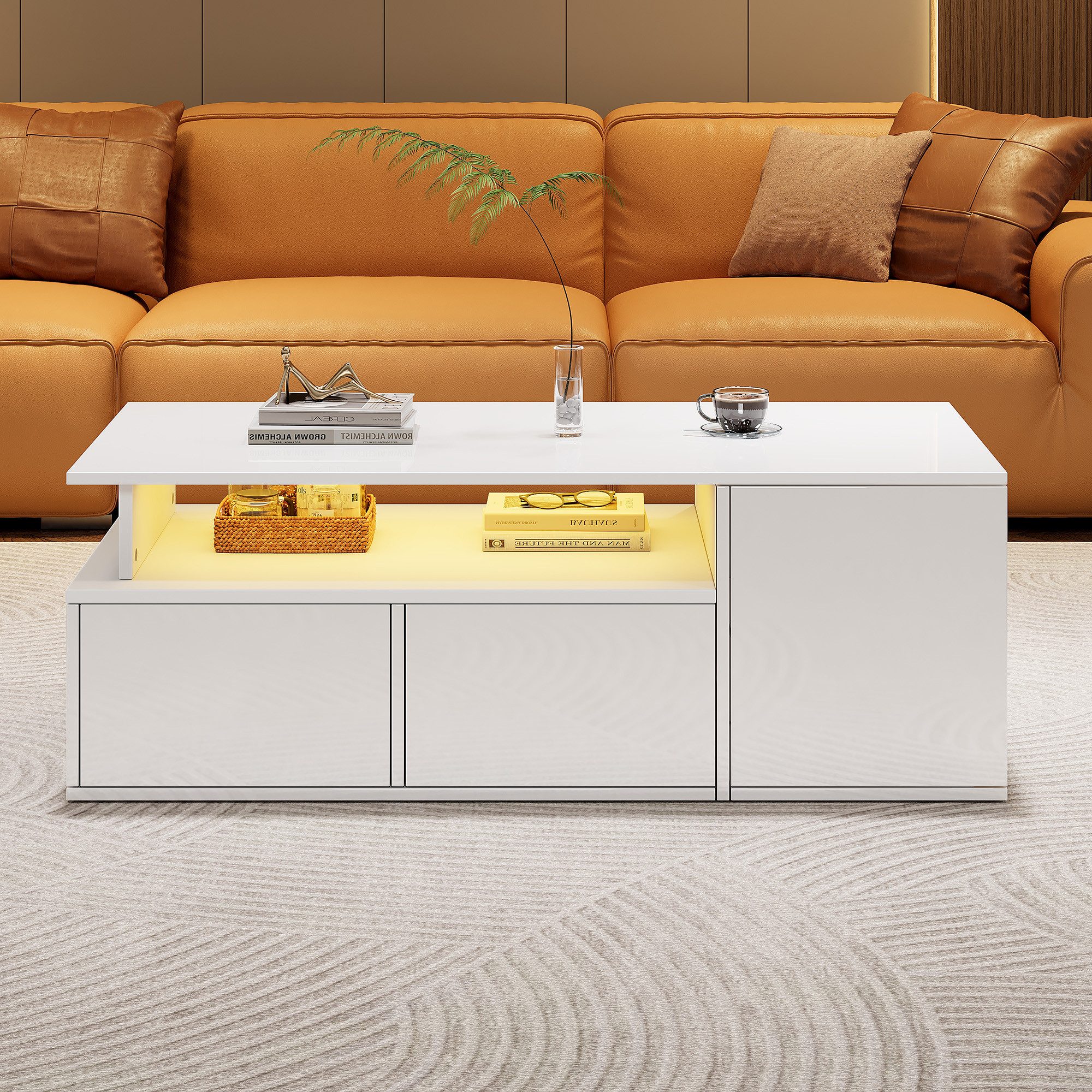 HAUSS SPOLE Couchtisch Sofatisch mit LED-Licht, günstig online kaufen
