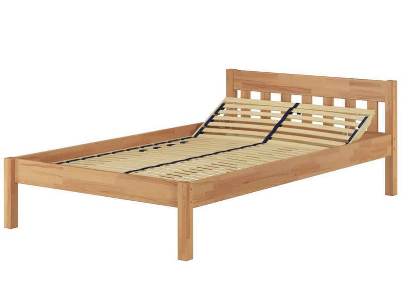 ERST-HOLZ Bett Einzelbett Futonbett Bettrahmen Buche lackiert massiv 120x200, Buchegeölt