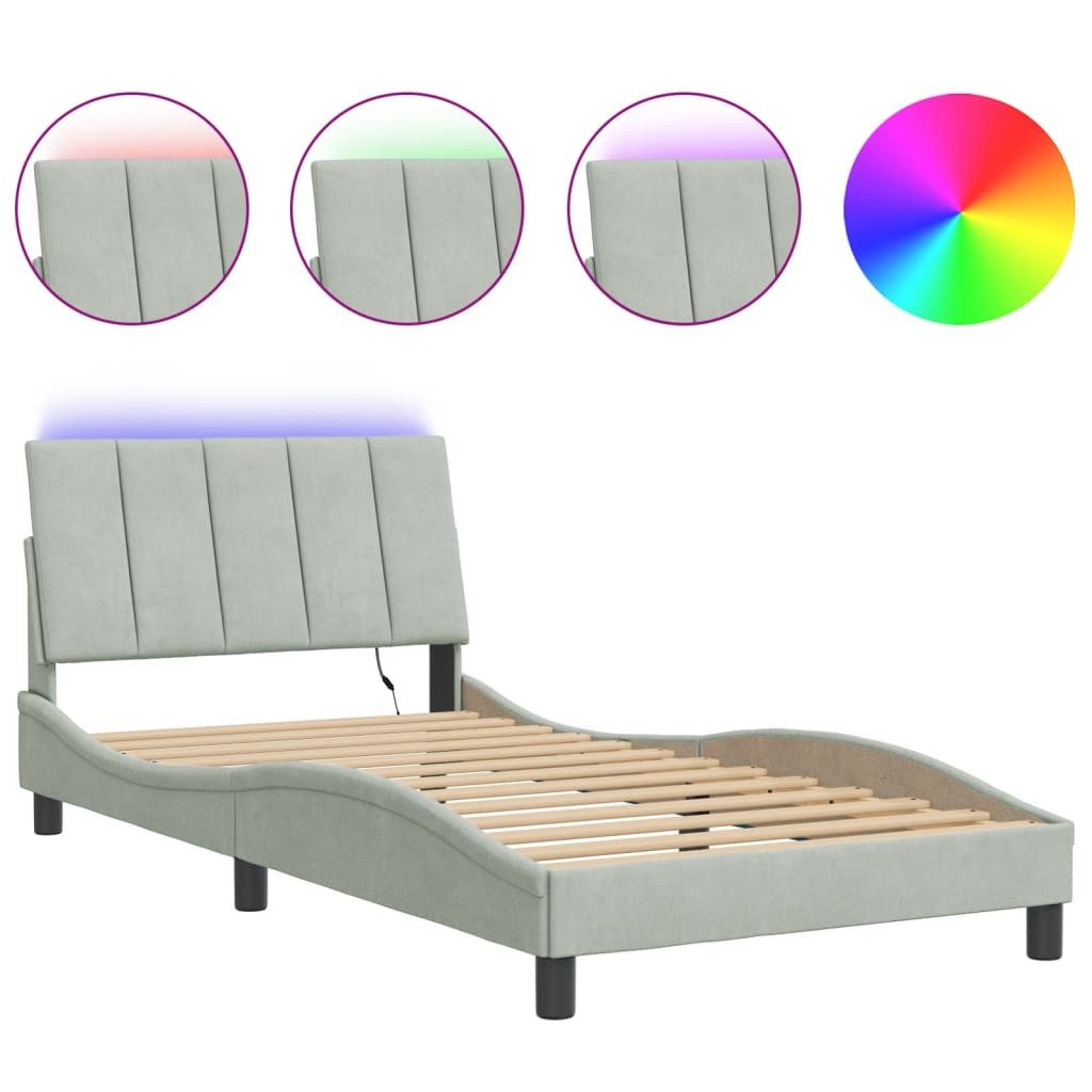 vidaXL Bett Bettgestell mit LED ohne günstig online kaufen