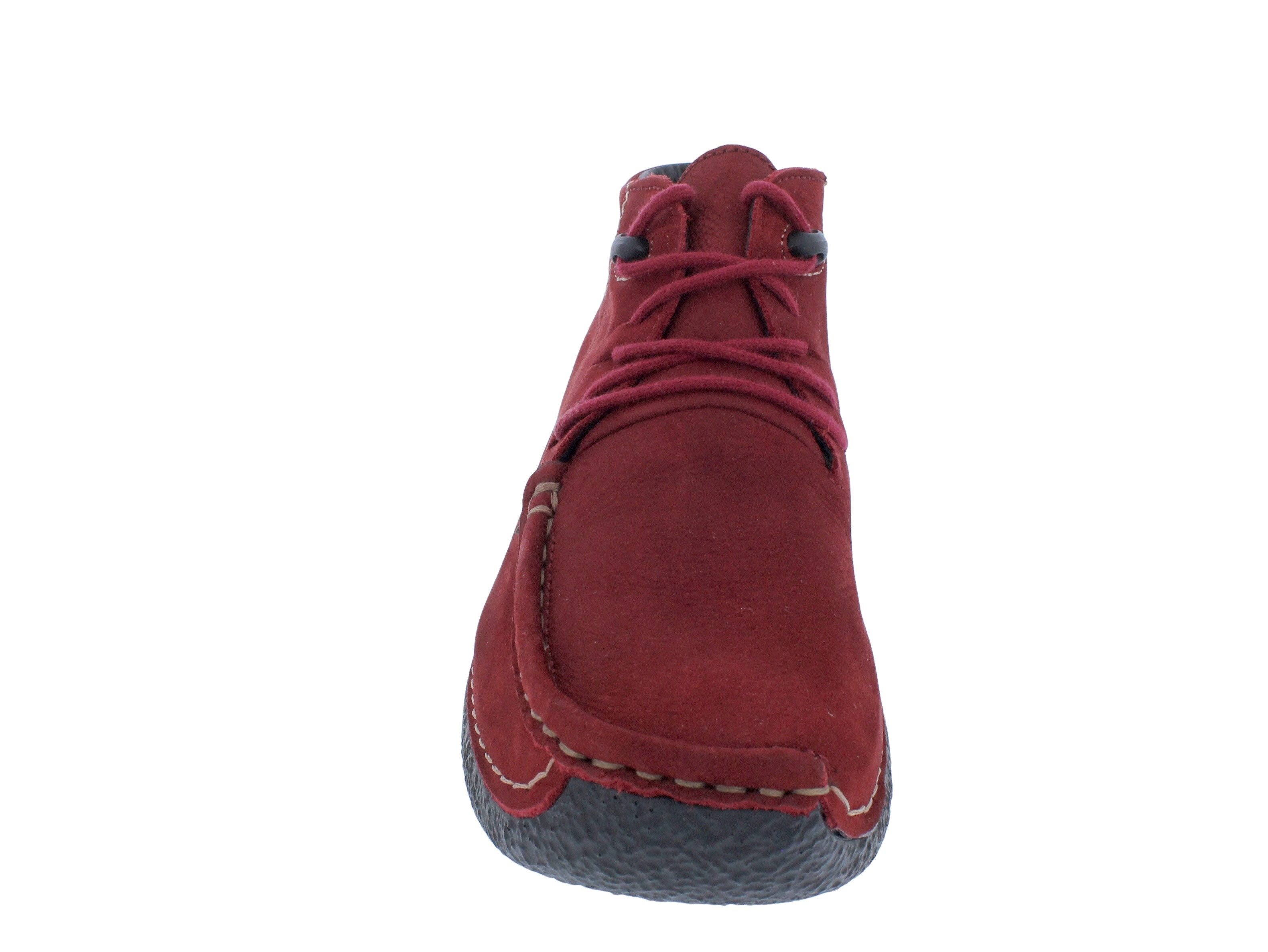 WOLKY Wolky Seamy Moc Bootie 0625311-553, Antique Nubuckleder, Cherry red, Schnürstiefel