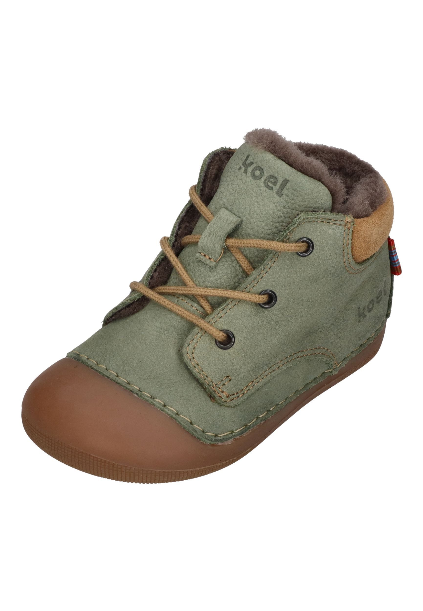 KOEL AVA LEATHER WOOL Barfußschuh Olive