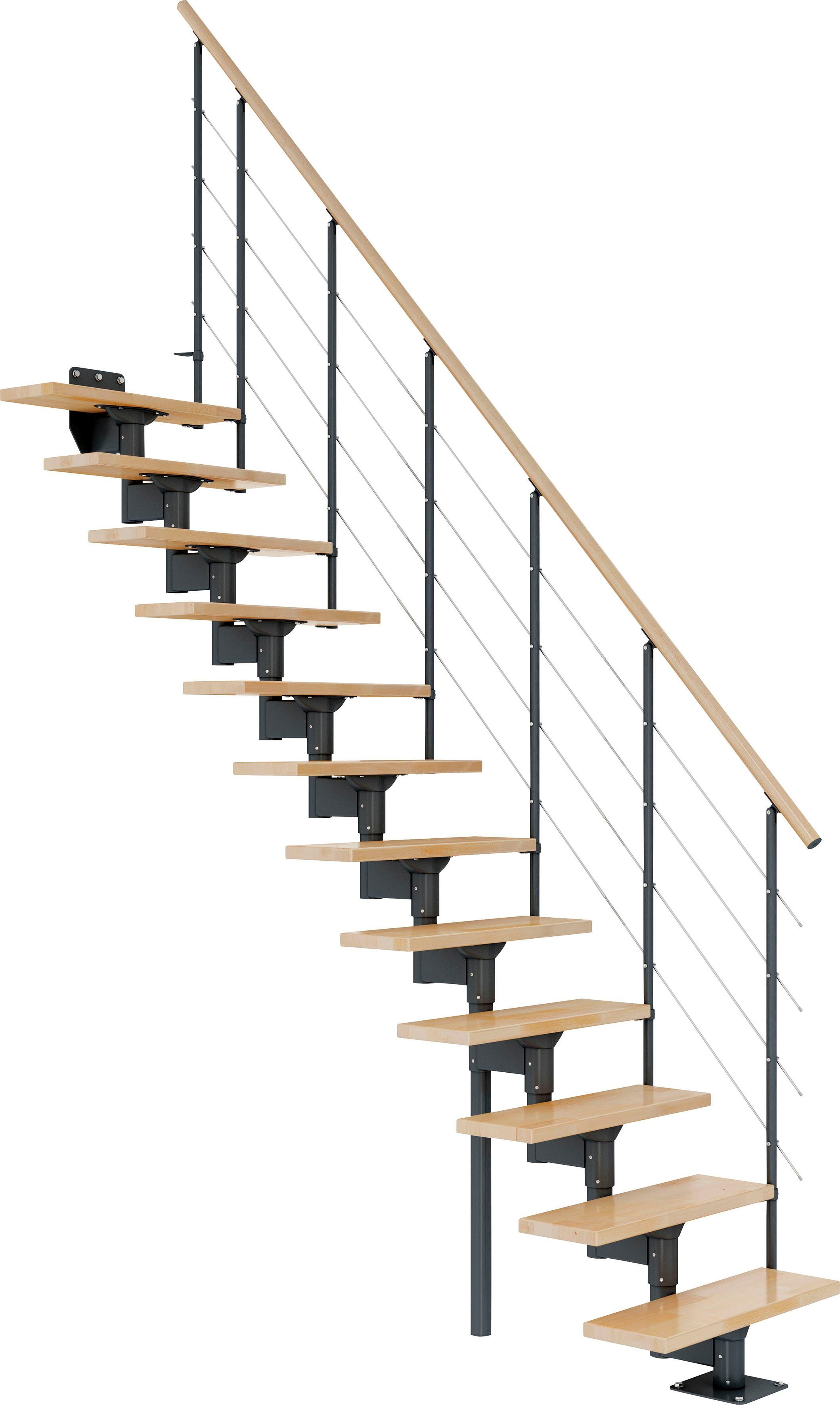 Dolle Mittelholmtreppe Boston, für offen, cm, Stufen Buche/Metall 300 bis Geschosshöhen