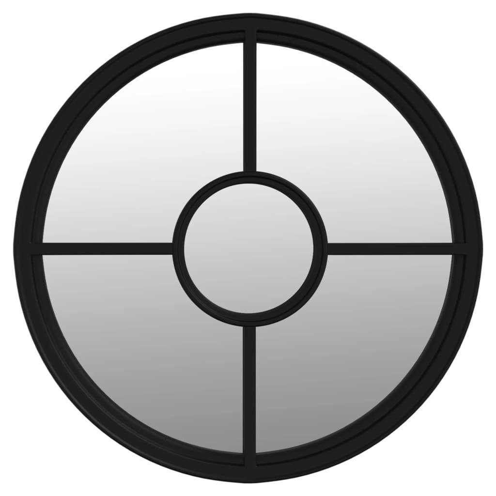 furnicato Wandspiegel Runder Gartenspiegel 40 x 4 cm in Schwarz aus Eisen (1-St)