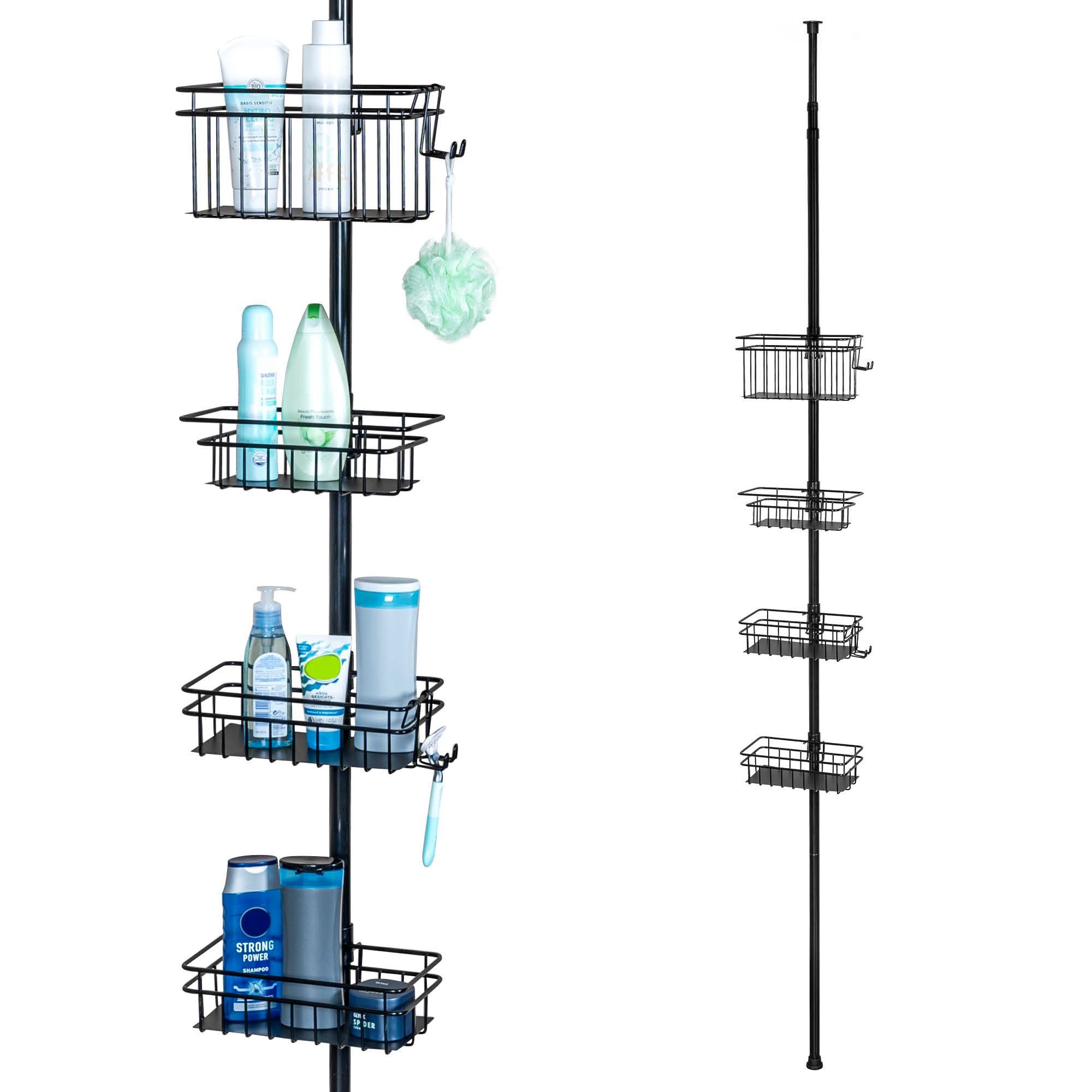 Körbe ca. max. 290 Teleskopregal cm schwarz bis bremermann Duschregal Teleskop-Badregal, 4