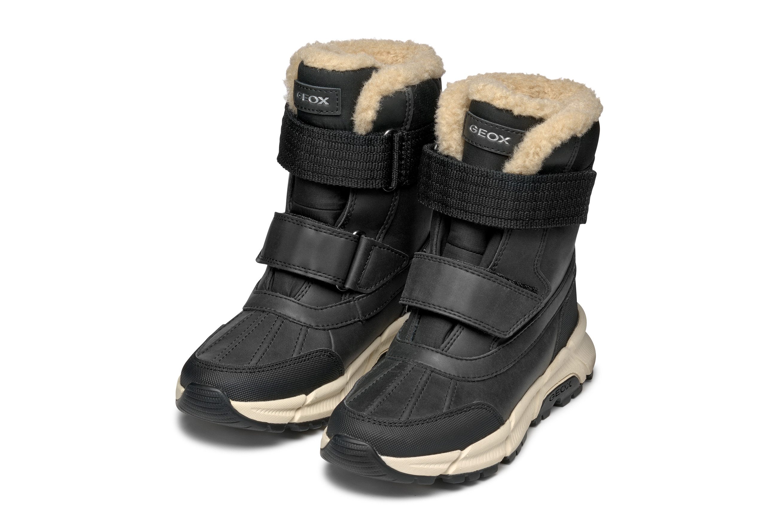 Geox J FLEXYPER PLUS BOY Winterstiefel Snowboots, Klettstiefel mit Warmfutter, Größenschablone zum Download