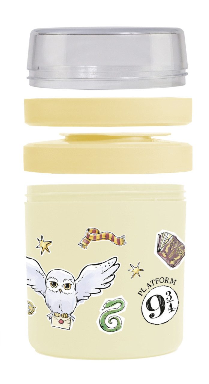 Geda Labels GmbH Lunchbox Harry Potter Eule, PP, (1-tlg), Gelb, 500ml, nicht spülmaschinengeeignet