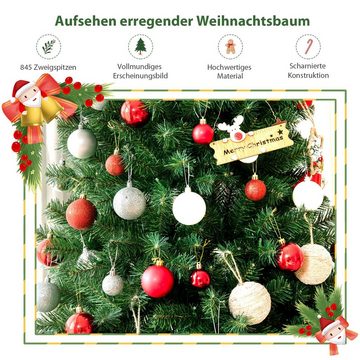 COSTWAY Künstlicher Weihnachtsbaum »180 cm Tannenbaum«, mit 845 Spitzen PVC Nadeln, 9 Lichtmodi und 5 Farbwechsel