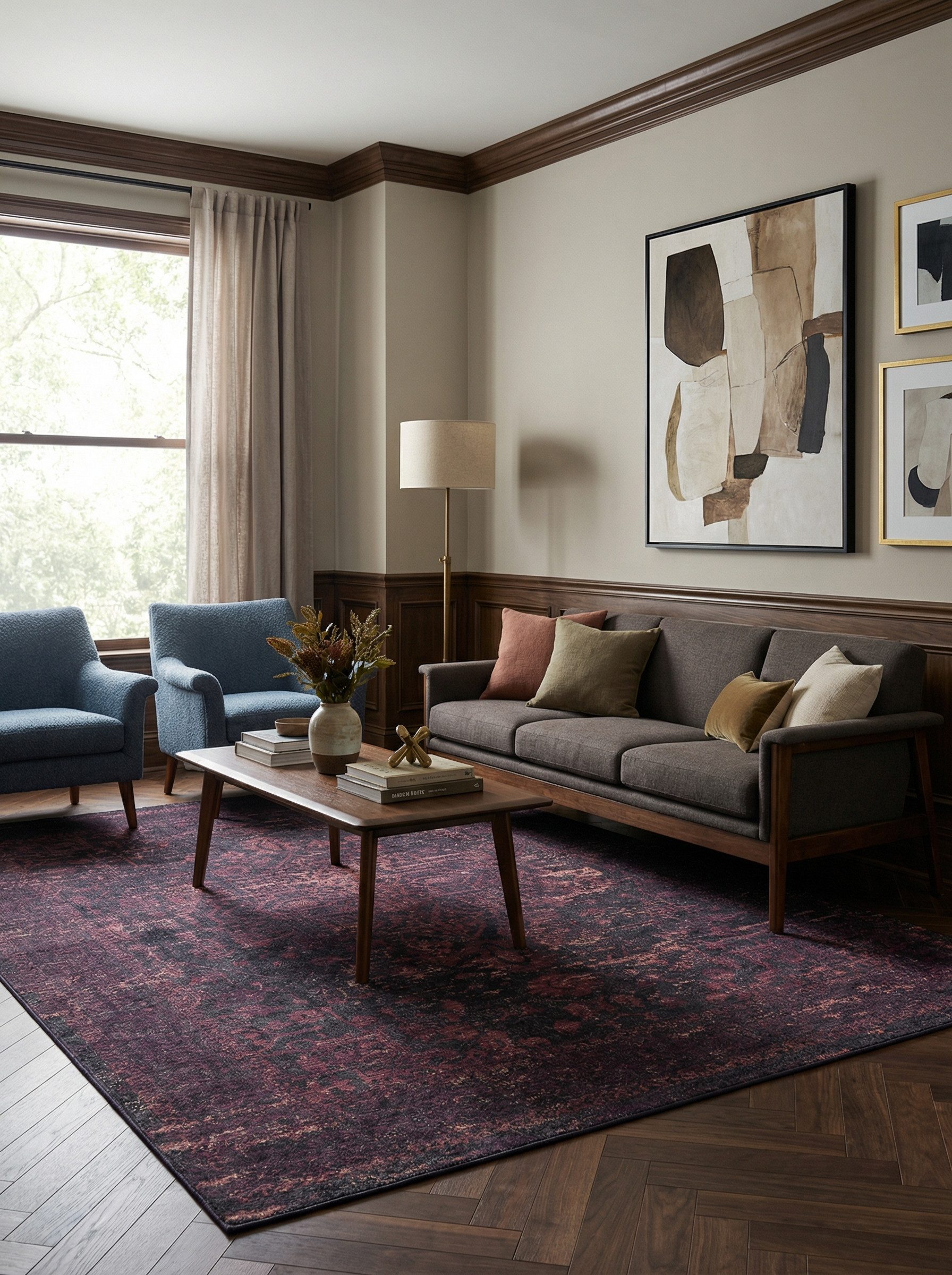 KADIMA DESIGN Teppich PIZOL Waschbar Küche Küchenläufer Teppichläufer Flur Vintage Diele, Läufer, Höhe: 7 mm, 80x250 cm, Bettvorleger Webteppich Strapazierfähig Flurläufer Waschbar