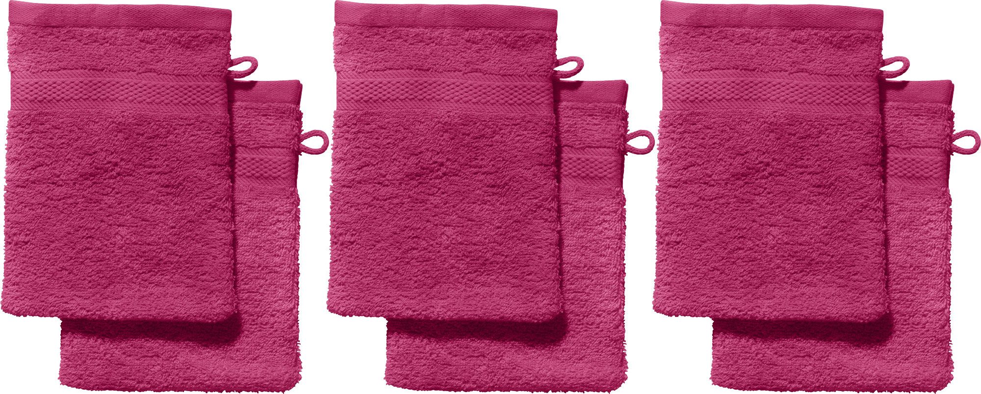 REDBEST Waschhandschuh Waschhandschuh "Chicago" 6er-Pack, Frottier, Walk-Frottier Uni