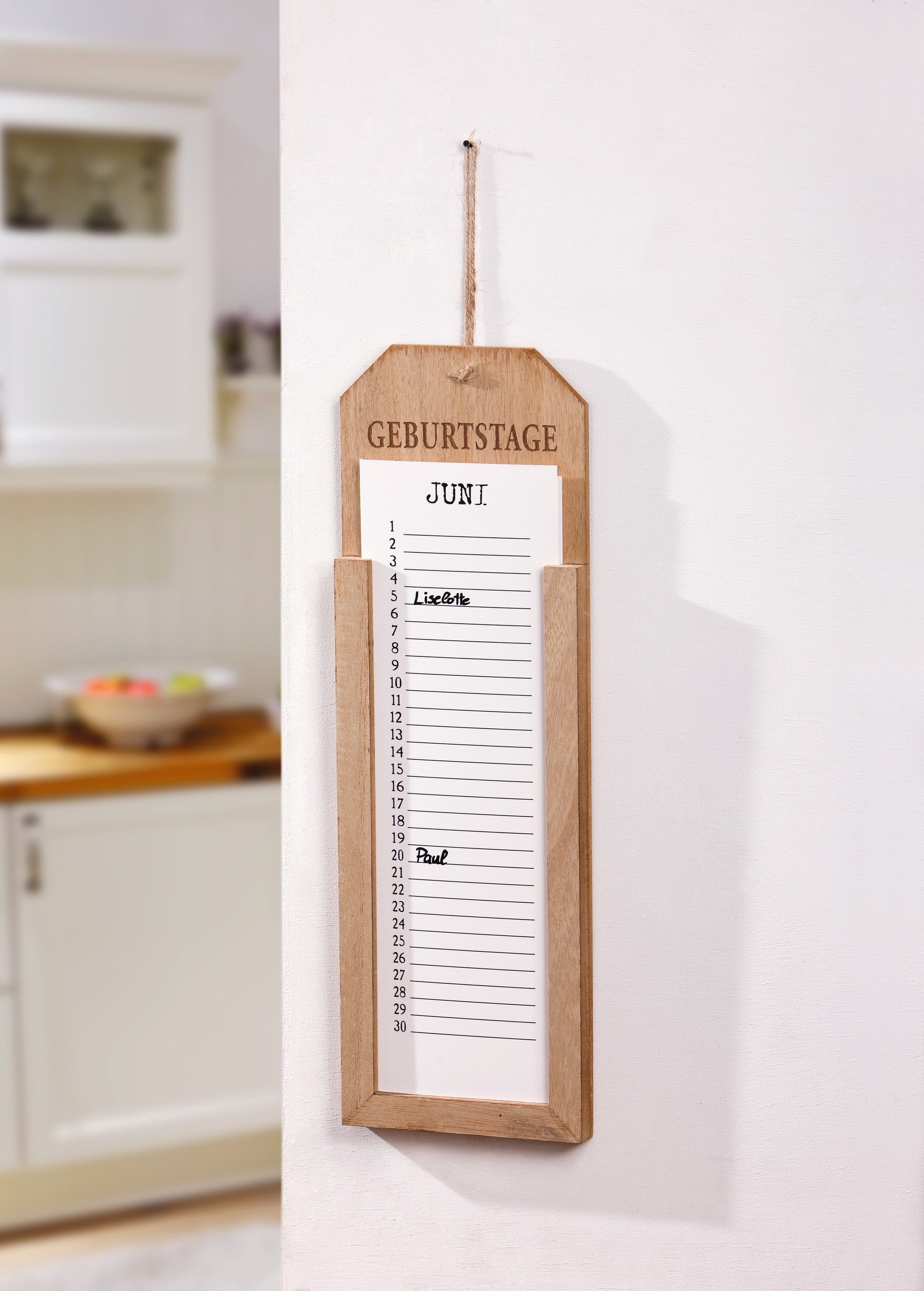 Frank Flechtwaren Memoboard, (1-tlg), Holz Geburtstagskalender günstig online kaufen