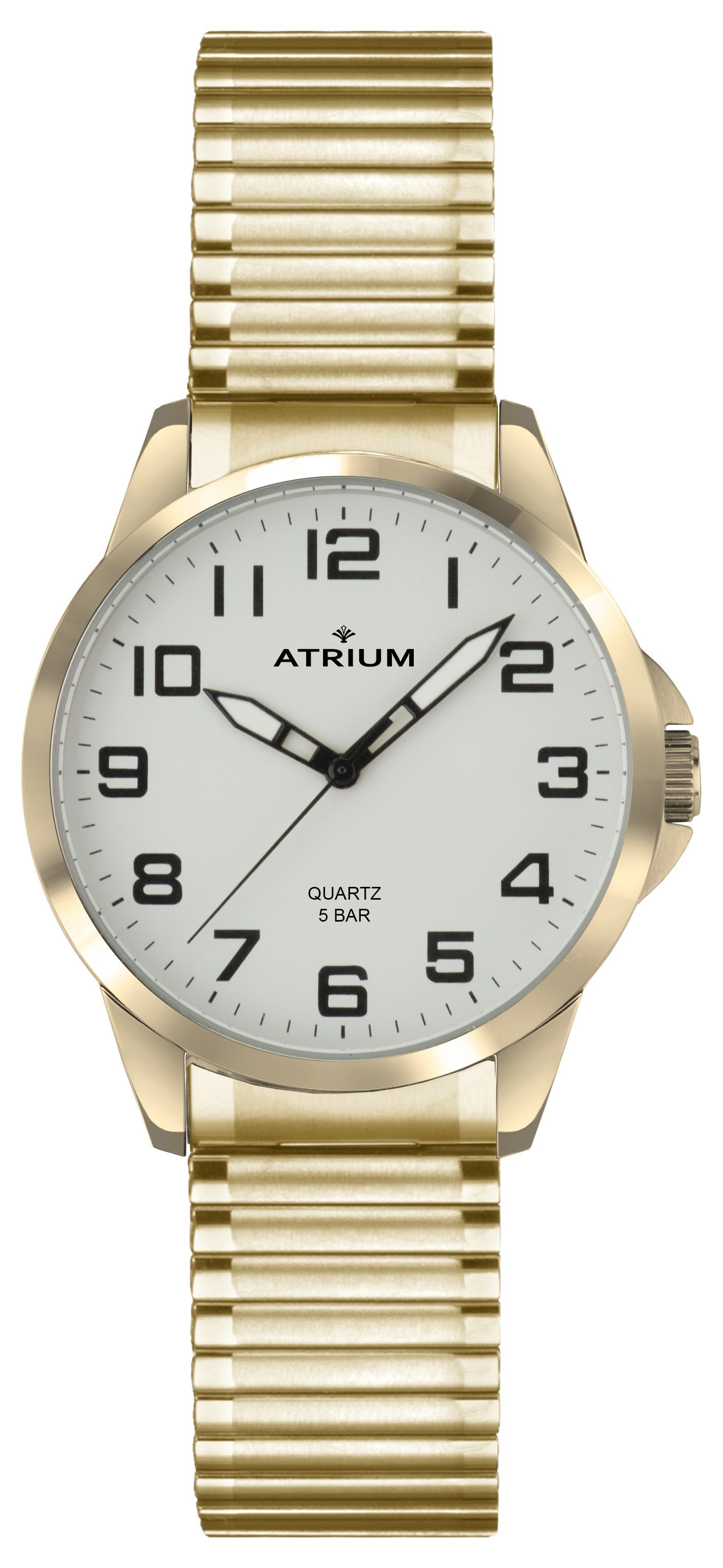 Atrium Quarzuhr A48-60 Herren Armbanduhr Zugband Stahl, analog klassisch schlicht modern deutlich Geschenk Ø 38 mm